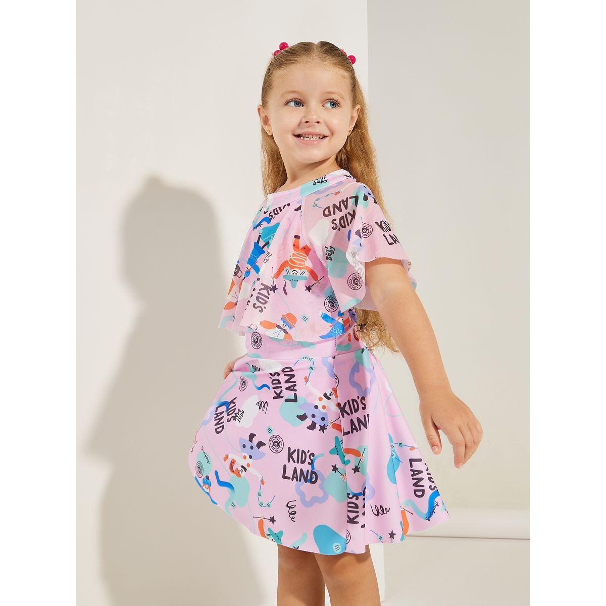 مجموعة من شورت وفستان بطبعة جرافيك-sports-girls-clothing-sets-image-2