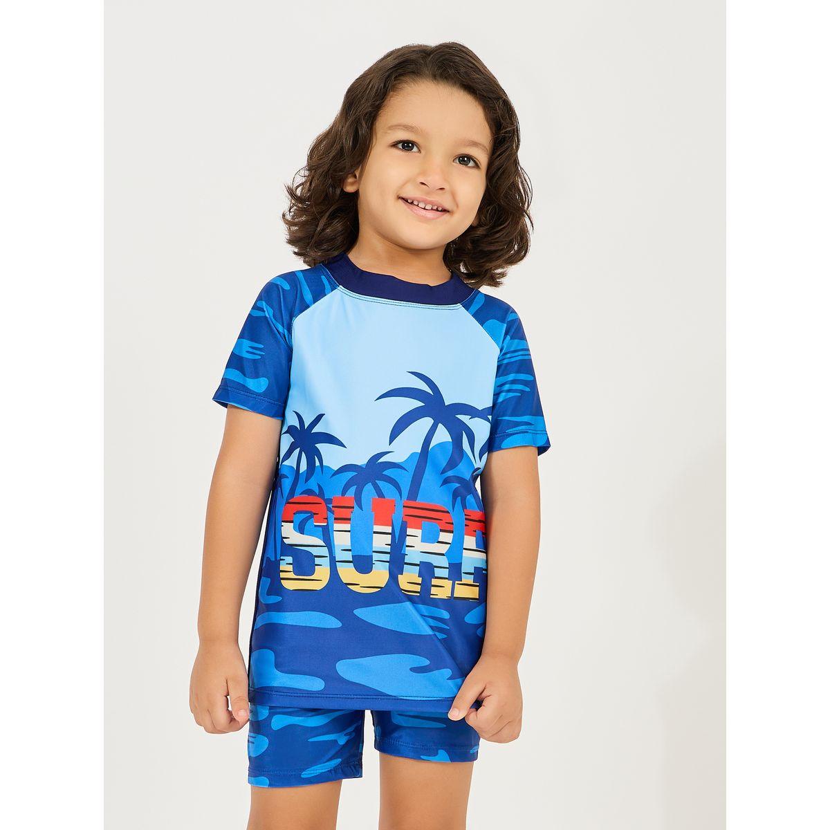 Styli  Sea Printed T-Shirt & Short Swimsuit Set-boys-clothing-swimwear-image-2