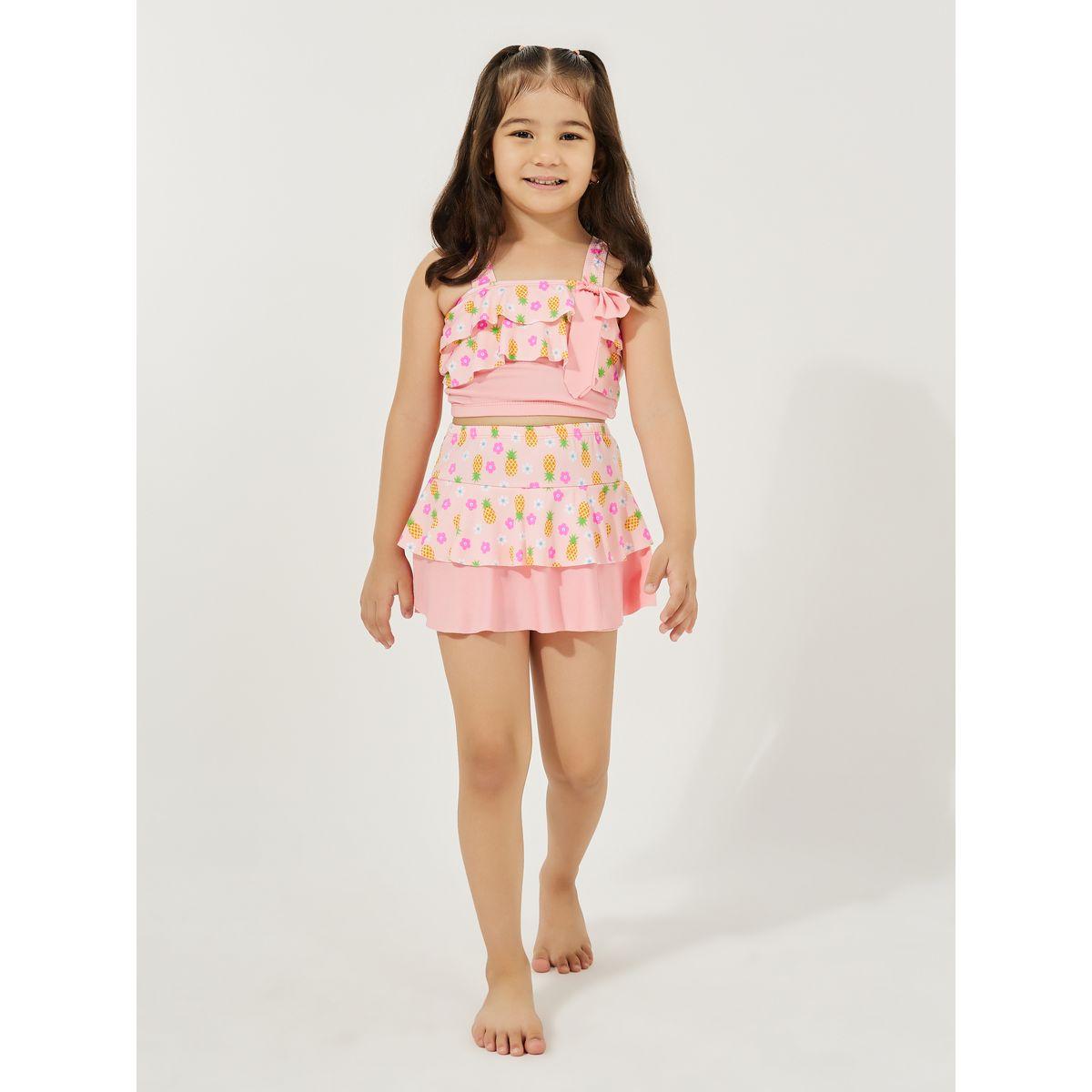 طقم سباحة من 3 - سكورت مع بلوزة وكاب-girls-clothing-swimwear-image-1