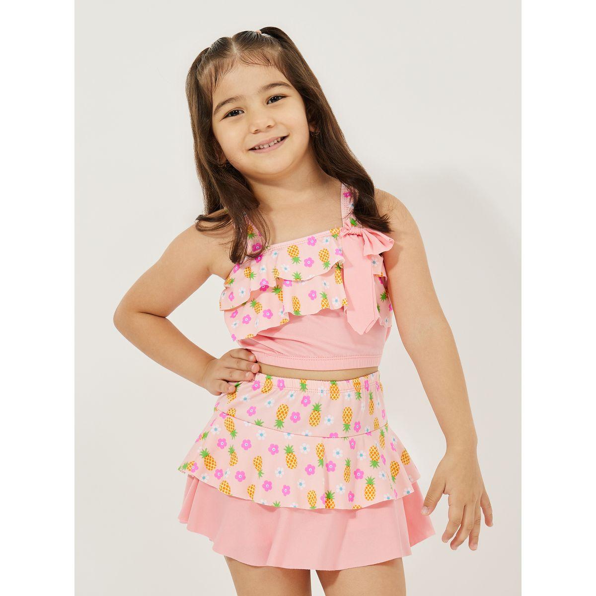 طقم سباحة من 3 - سكورت مع بلوزة وكاب-girls-clothing-swimwear-image-2