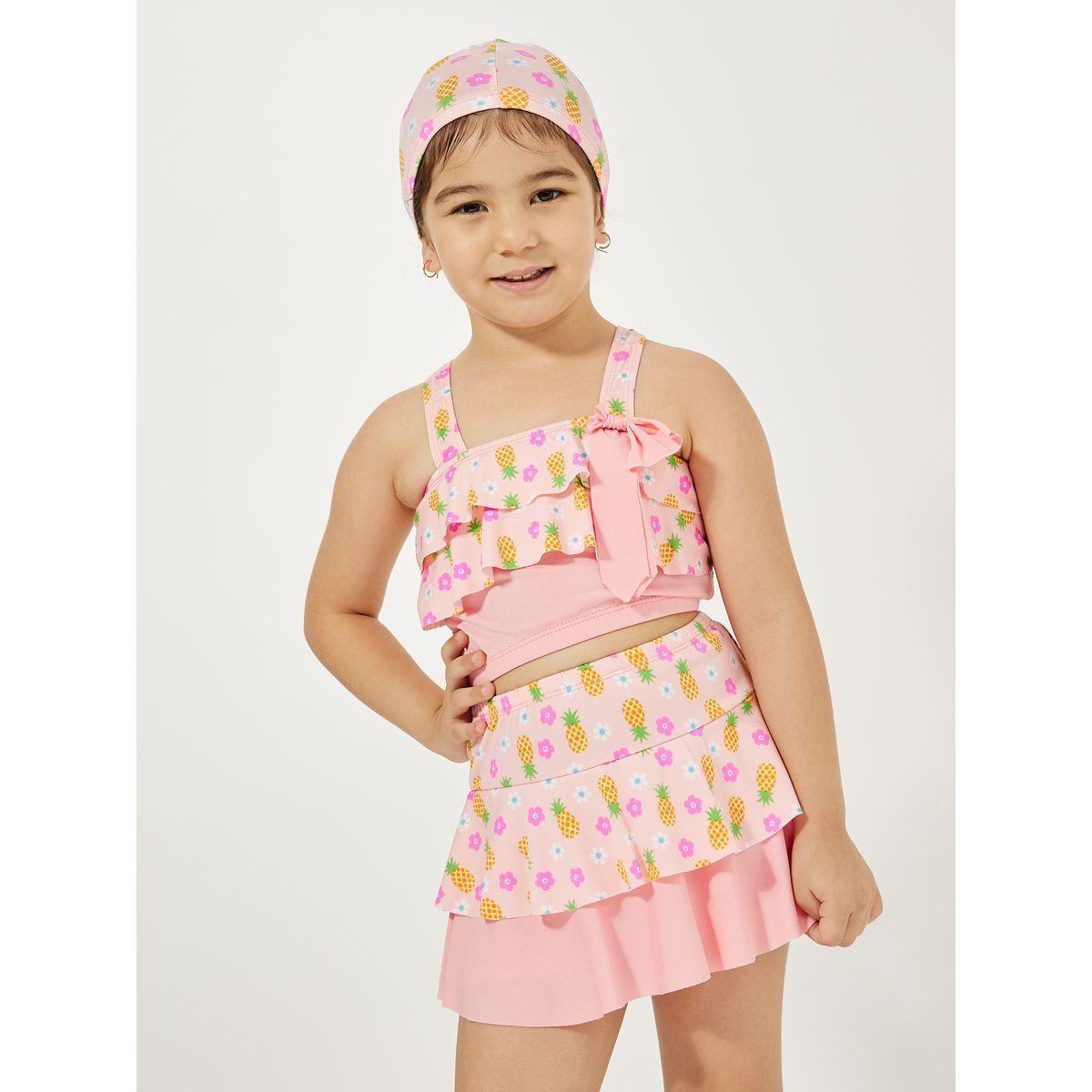 طقم سباحة من 3 - سكورت مع بلوزة وكاب-girls-clothing-swimwear-image-6