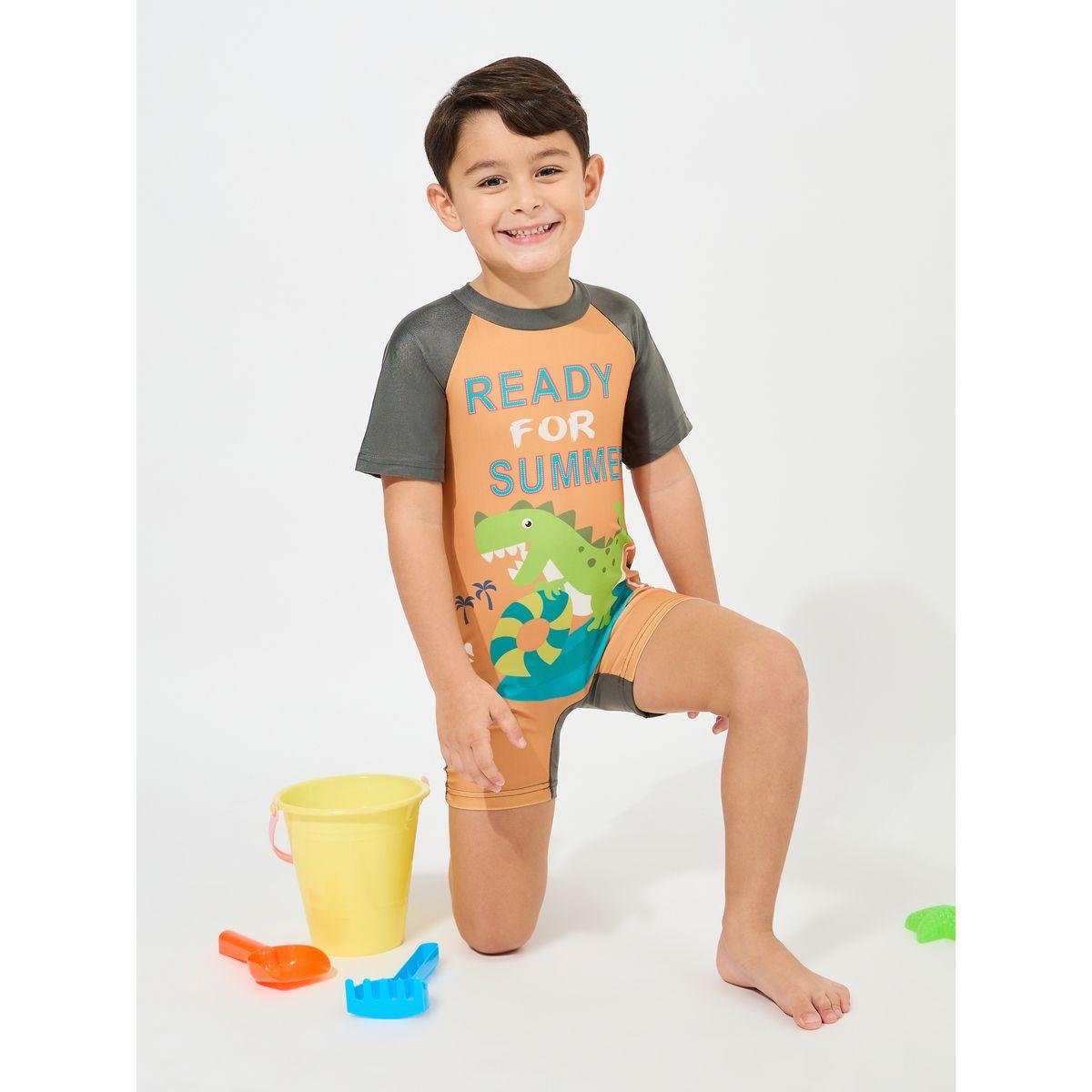 Styli Dinosaur Print Swimsuit with Cap Set-boys-clothing-swimwear-image-2