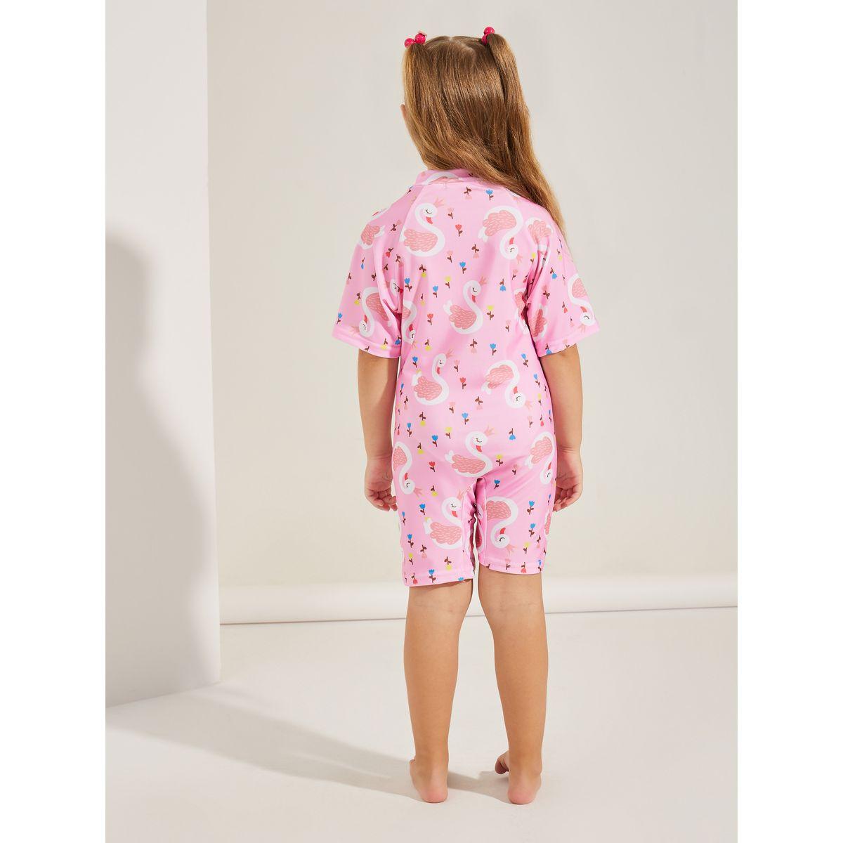 Styli Swan Print Half Zip Swimsuit-sports-girls-clothing-tops-image-4