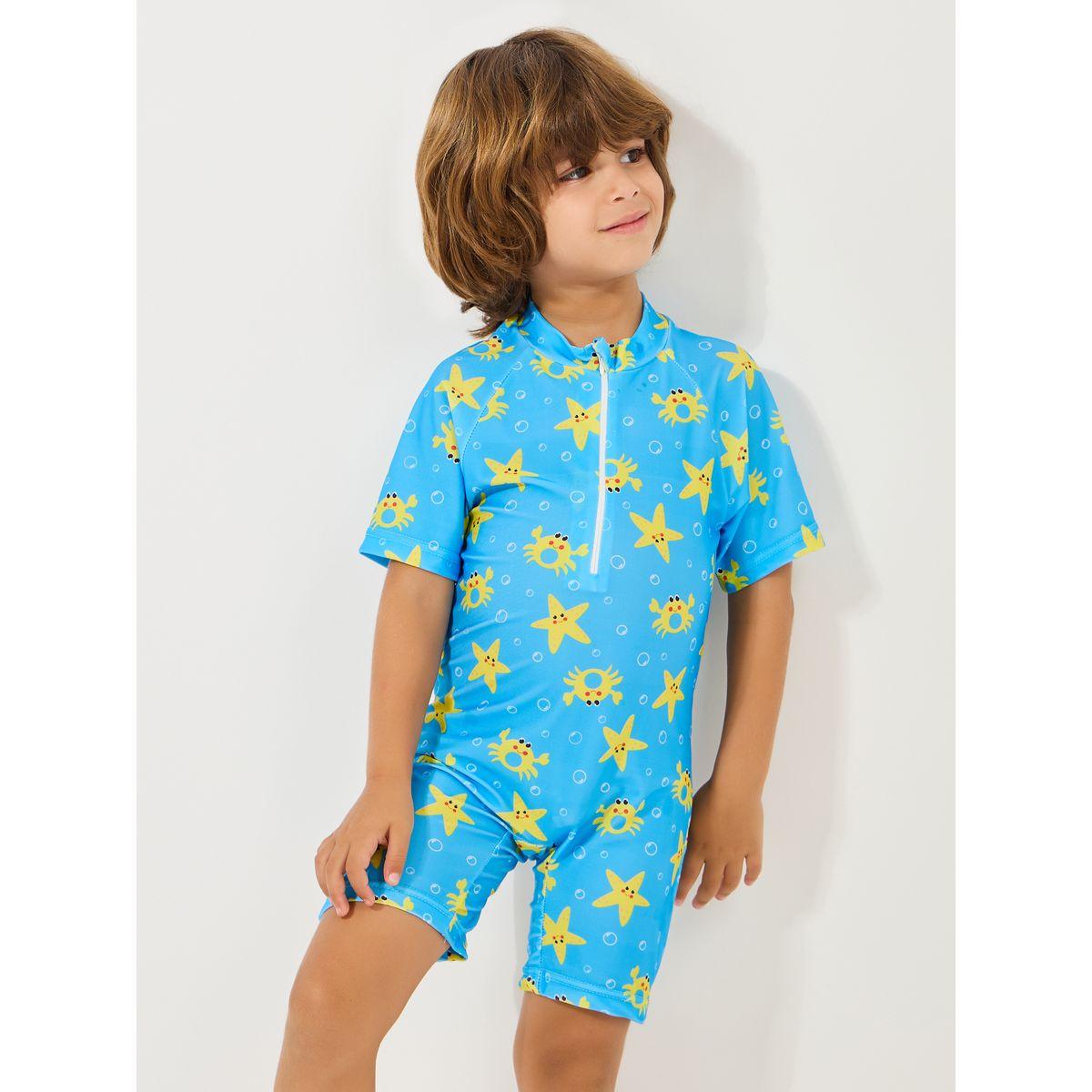 بدلة سباحة بطبعة ستار فيش مع سحَّاب غلق-sports-boys-clothing-tops-image-2