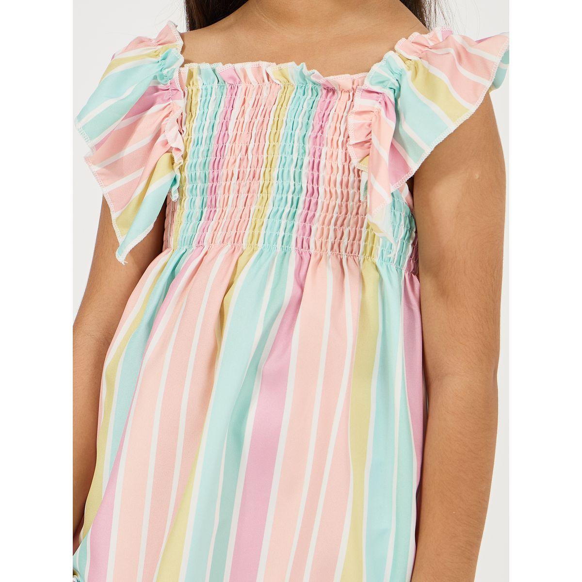 فستان مخطط بطول الركبة مع اكمام بكشكش-girls-clothing-dressesandjumpsuits-image-3