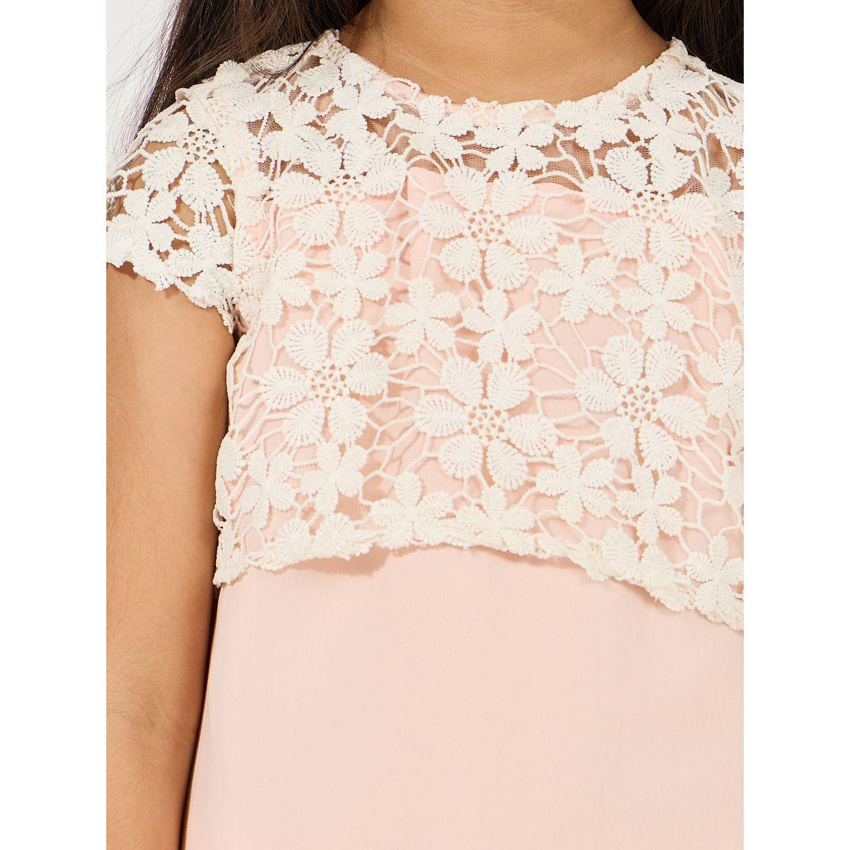 Styli Floral Lace Detail Cap Sleeves Dress-girls-clothing-dressesandjumpsuits-image-3