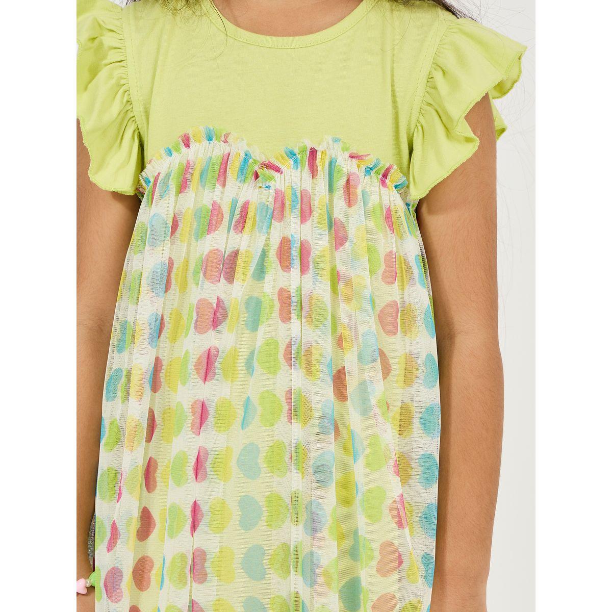Styli Heart Print Mesh Insert Dress-girls-clothing-dressesandjumpsuits-image-3