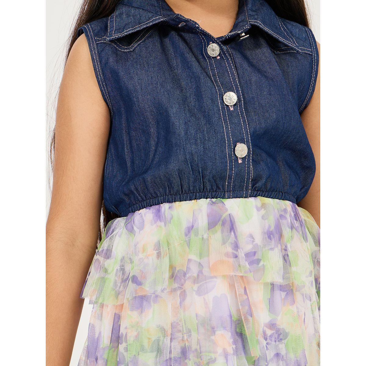 Styli Layered Mesh Insert Collared Dress-girls-clothing-dressesandjumpsuits-image-3