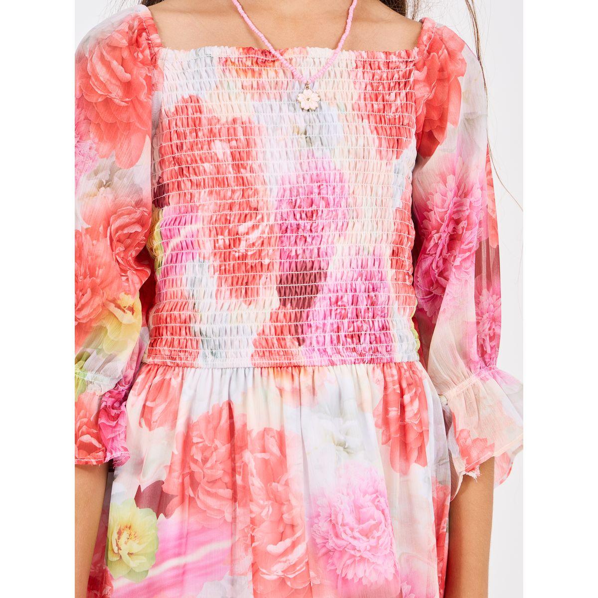 فستان مطبع بزهور مع كسرات-girls-clothing-dressesandjumpsuits-image-3