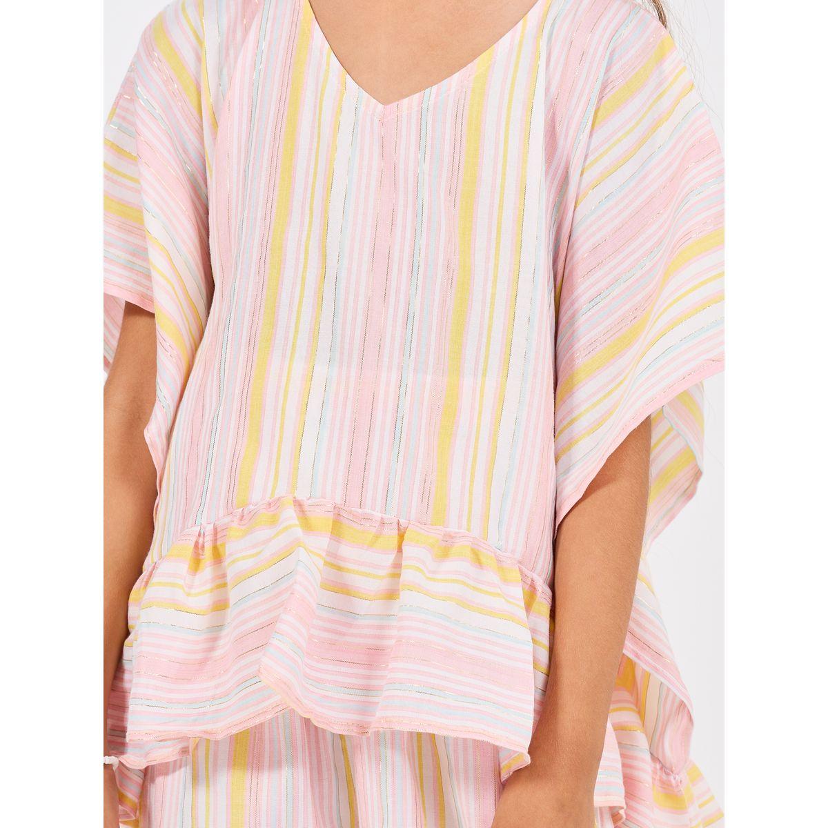Styli Multi Striped Ruffled Edge Top & Pants Set-girls-clothing-setsandcoords-image-3