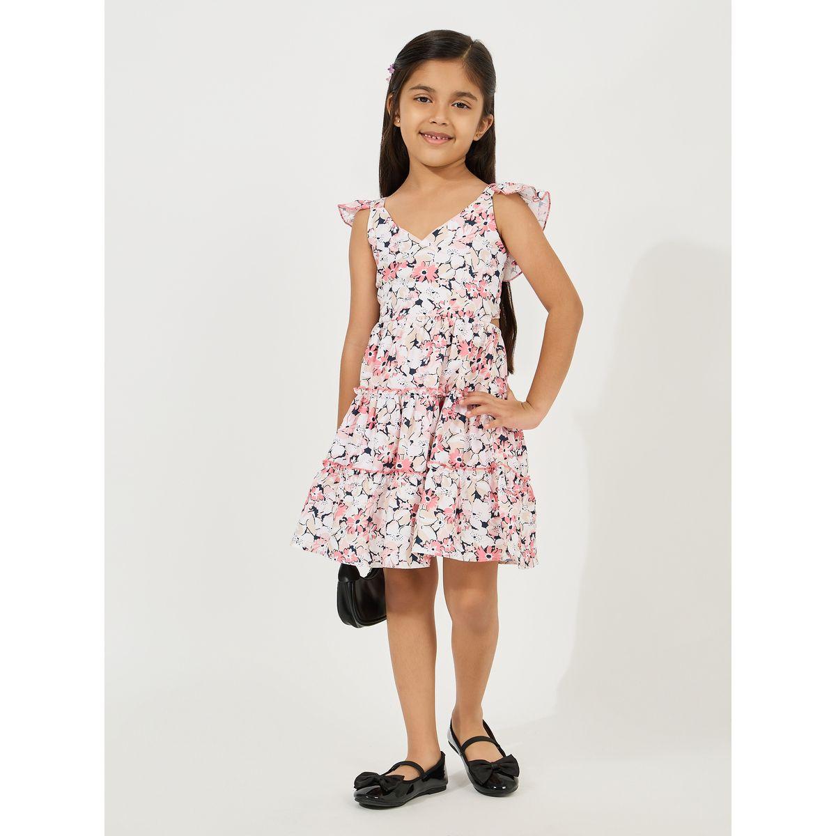 Styli Floral Print Tie-Up Back Dress-girls-clothing-dressesandjumpsuits-image-1