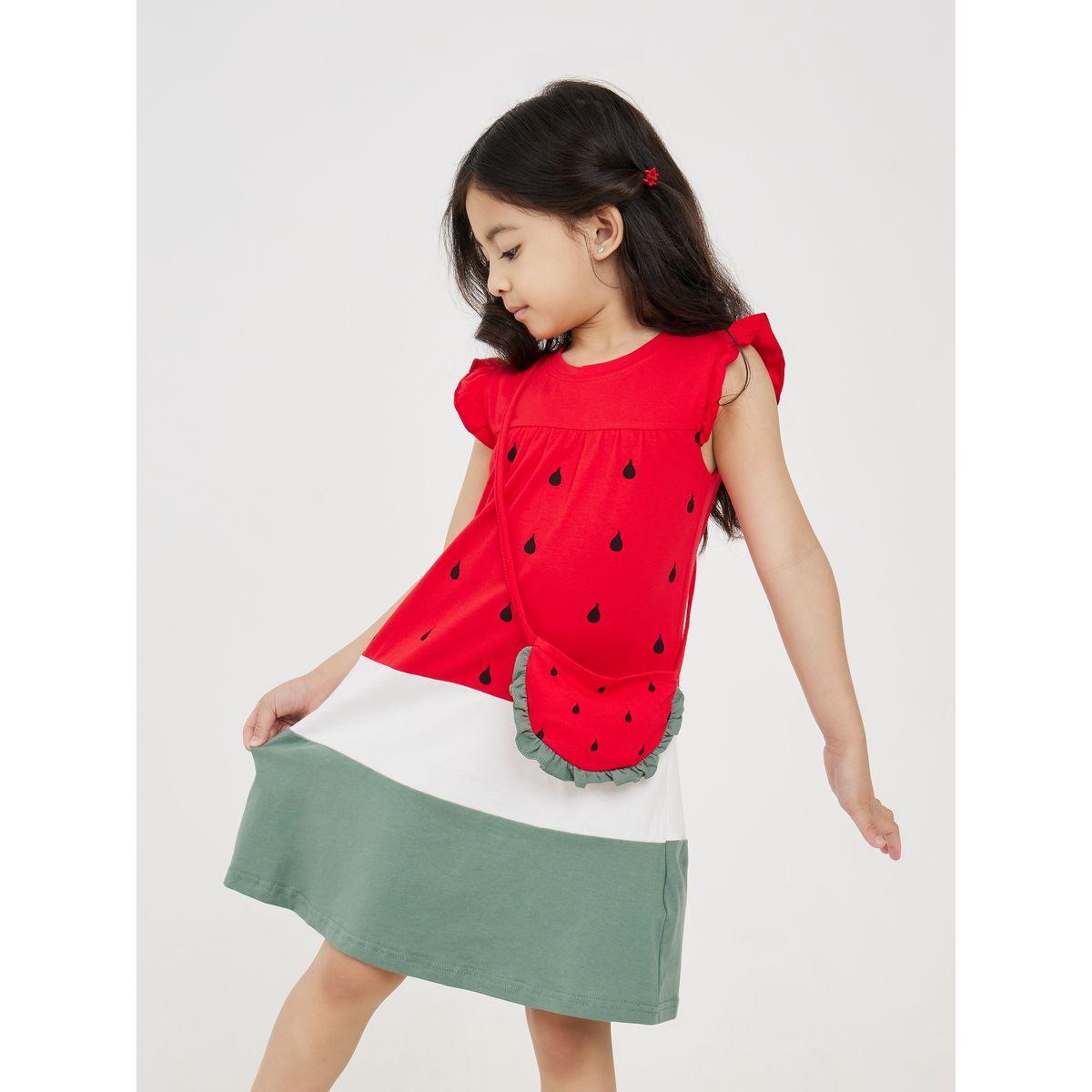 فستان مطبع بنمط كتل الالوان مع كشكش-girls-clothing-dressesandjumpsuits-image-3