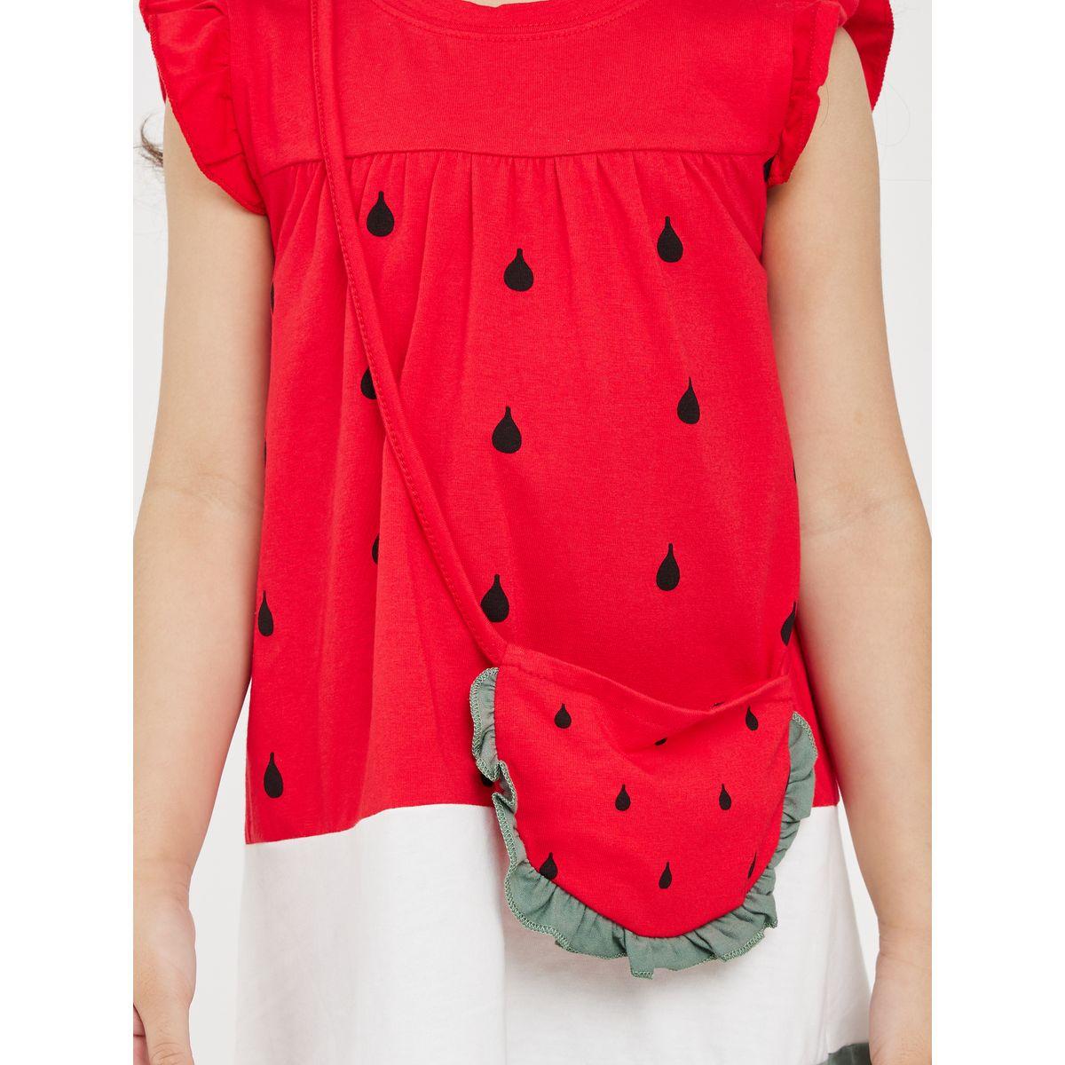 Styli Color Block Watermelon Print Ruffle Trim Sleeve Dress-girls-clothing-dressesandjumpsuits-image-4