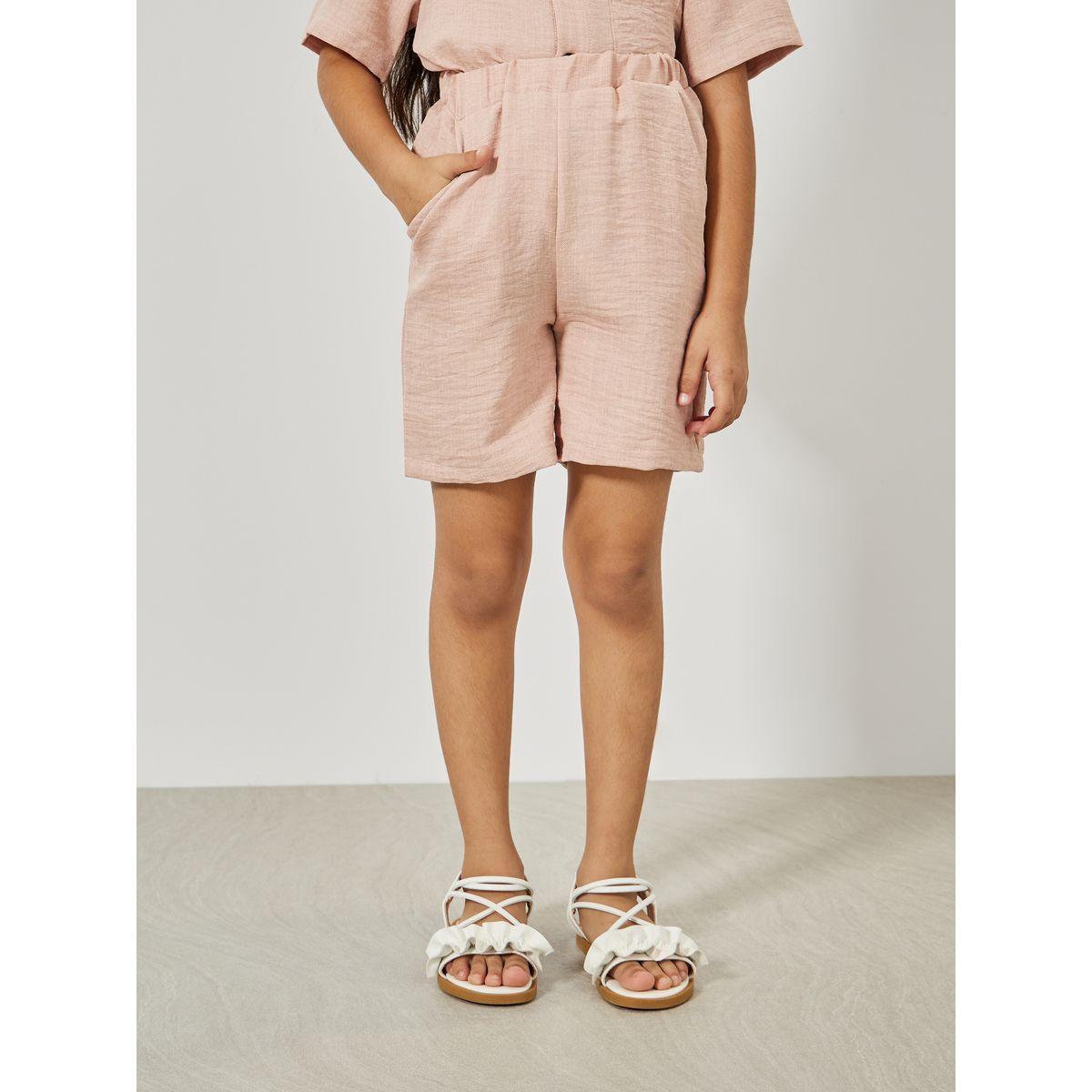 Styli Solid Pocket Front Shirt & Shorts Set-girls-clothing-setsandcoords-image-6