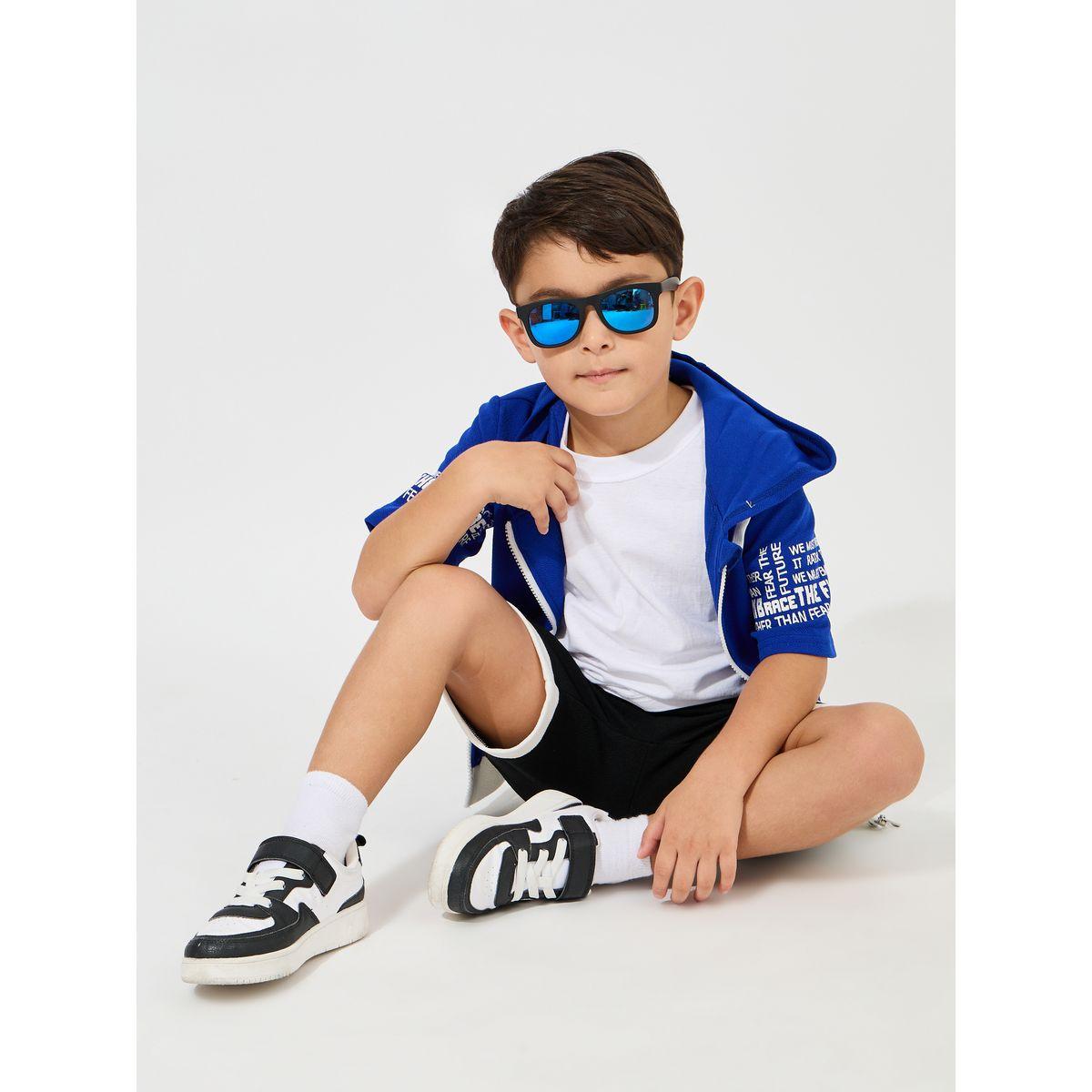 Styli Zipper Front Hooded Top & Shorts Set-boys-clothing-setsandcoords-image-2