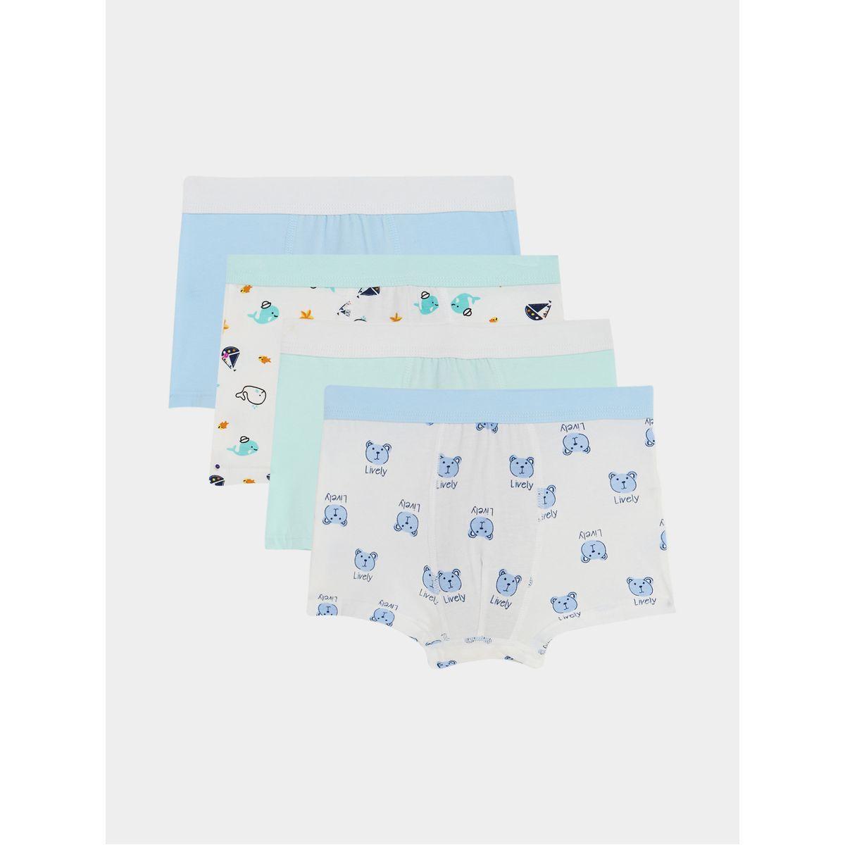 Styli Pack of 4 - Whale & Bear Print Briefs-boys-clothing-innerwear-image-1
