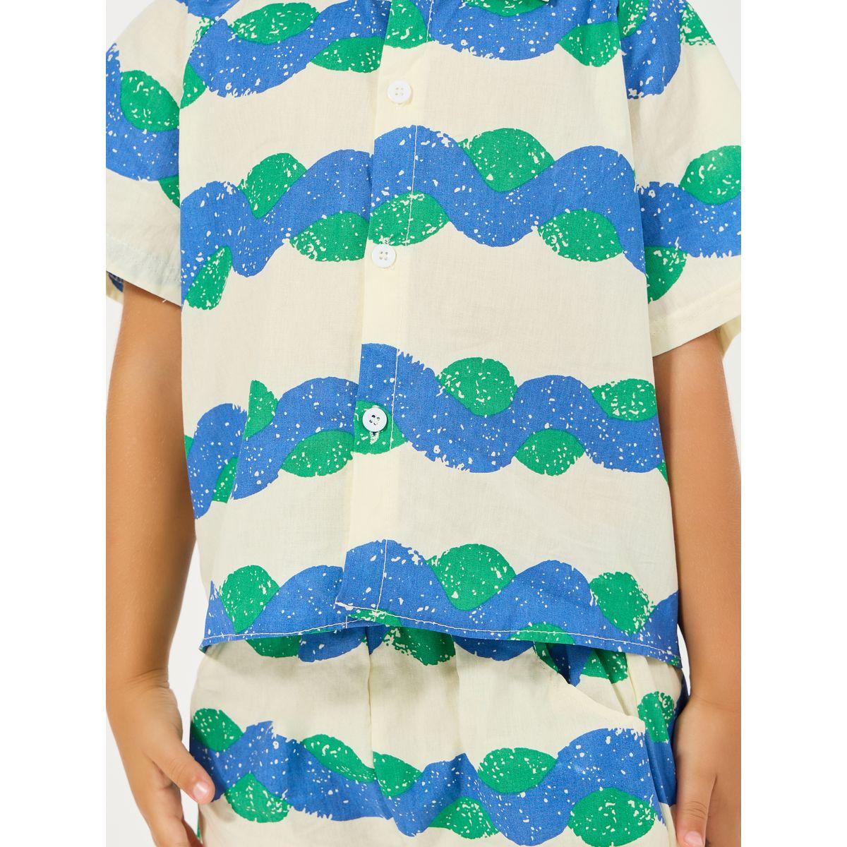 Styli  Wave Printed Shirt & Short Set-girls-clothing-setsandcoords-image-3
