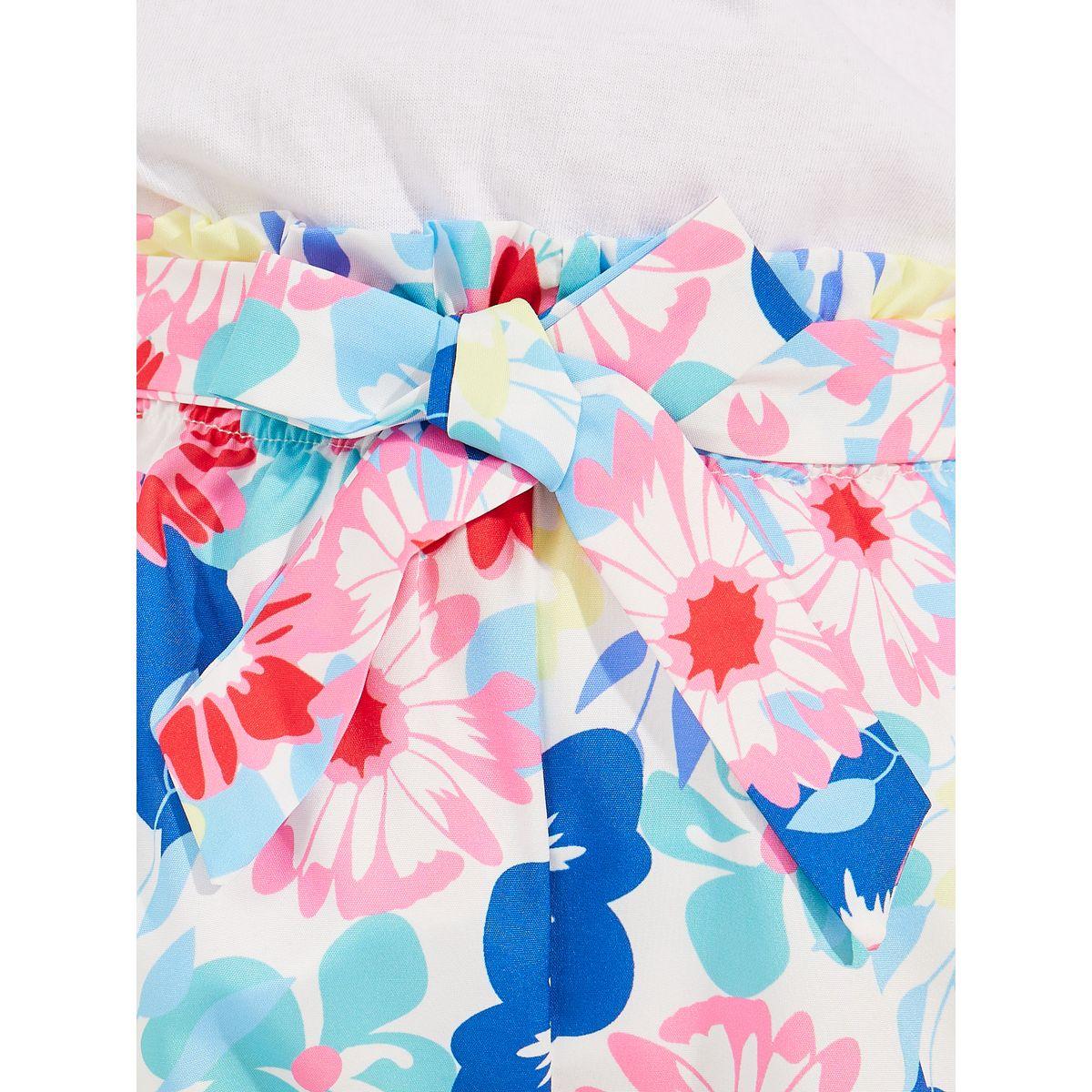 شورت مطبع بزهور مع رباط خصر-girls-clothing-bottoms-shorts-image-3