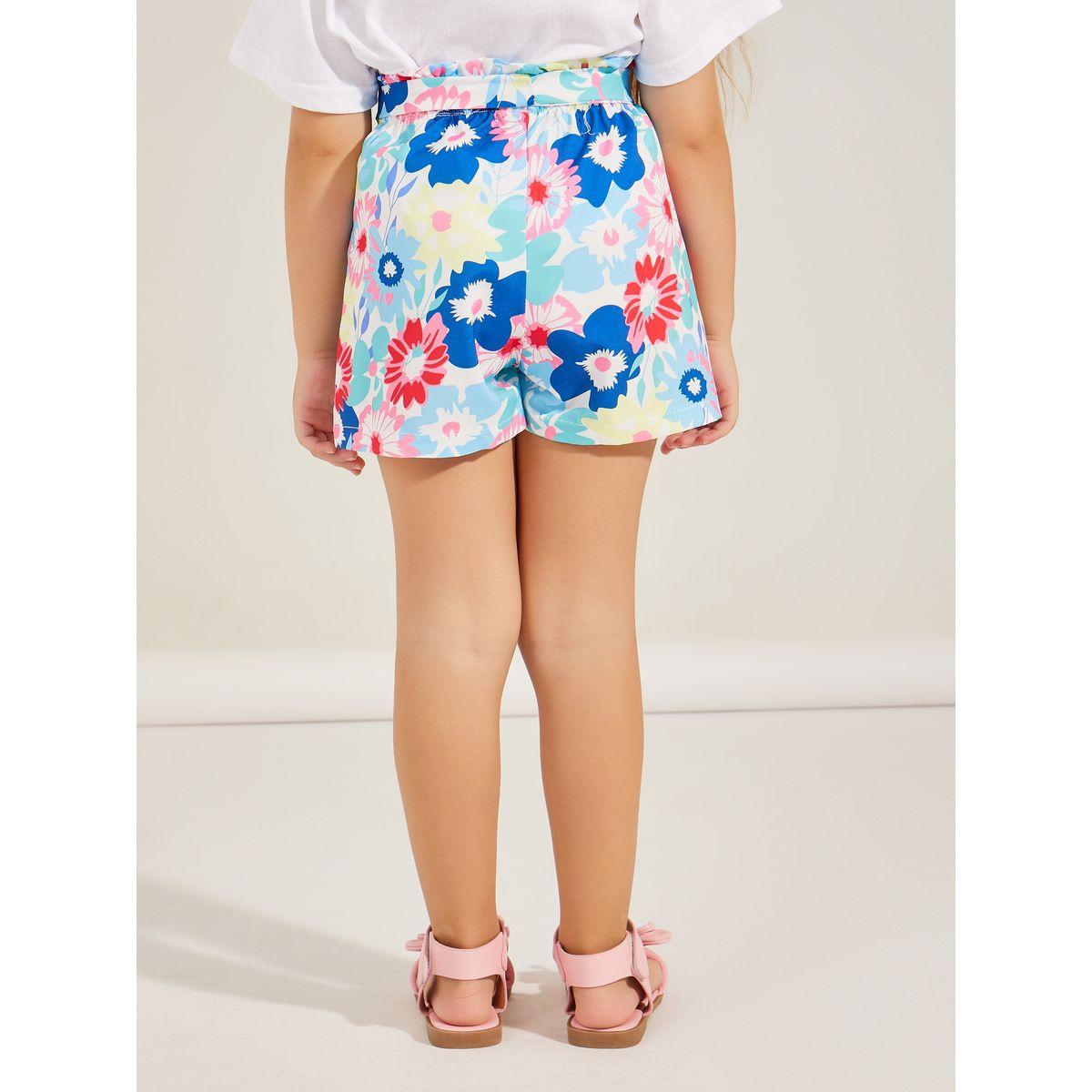 شورت مطبع بزهور مع رباط خصر-girls-clothing-bottoms-shorts-image-4