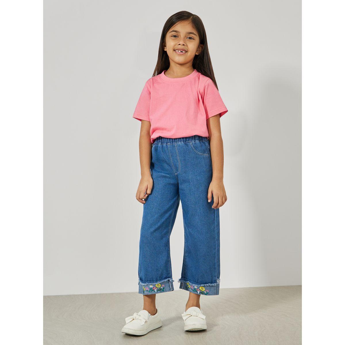 Styli Embroidery Hem Straight Leg Jeans-girls-clothing-bottoms-jeansandjeggings-image-2