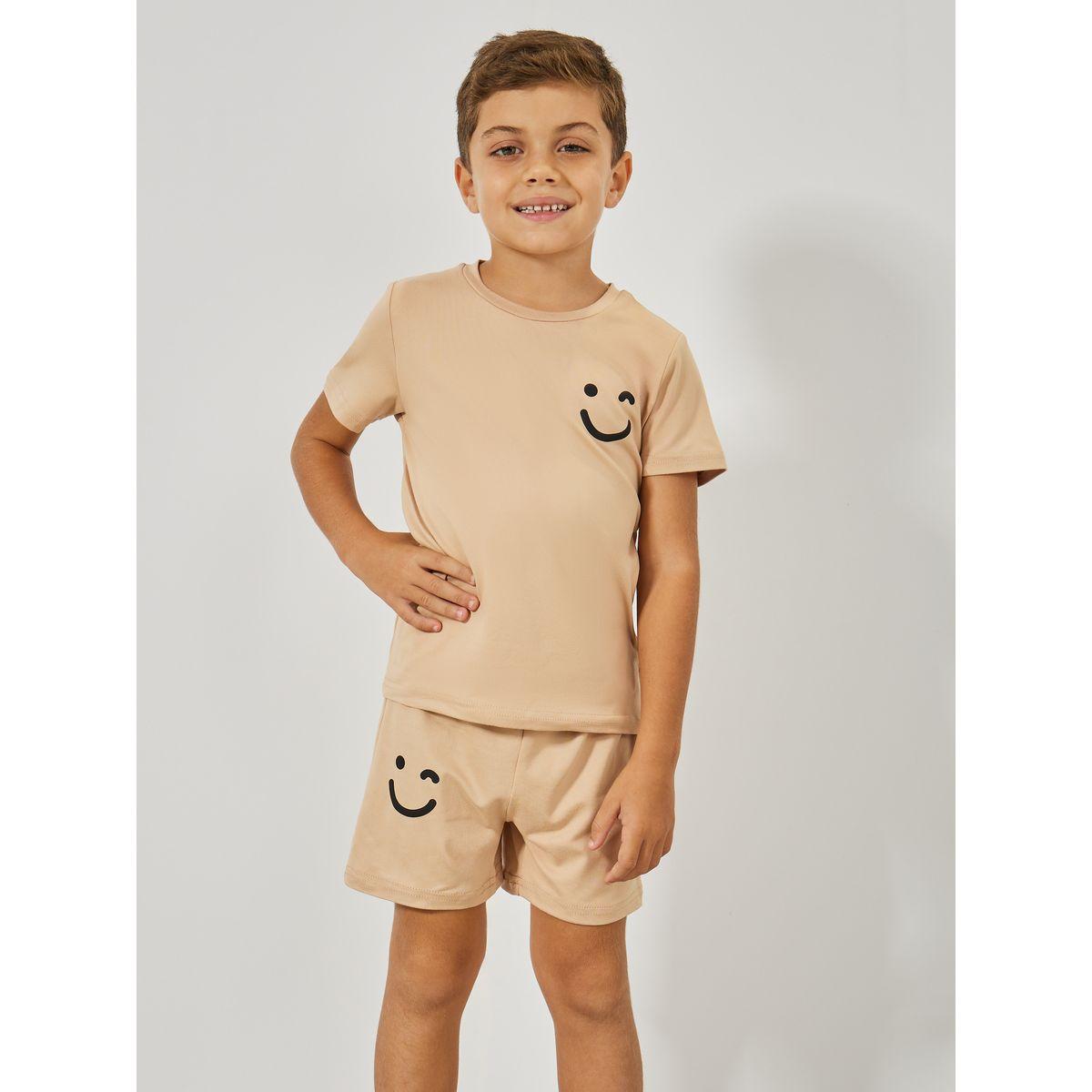 مجموعة من شورت وتيشيرت بطبعة سمايل-boys-clothing-setsandcoords-image-2
