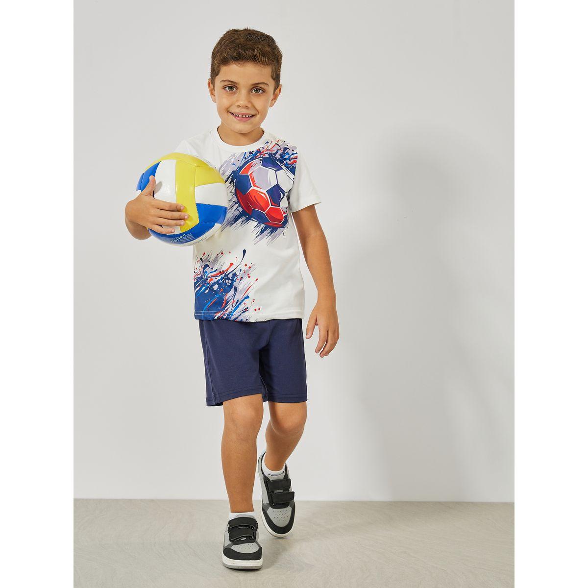 مجموعة من شورت وتيشيرت بطبعة كرة قدم-boys-clothing-setsandcoords-image-1