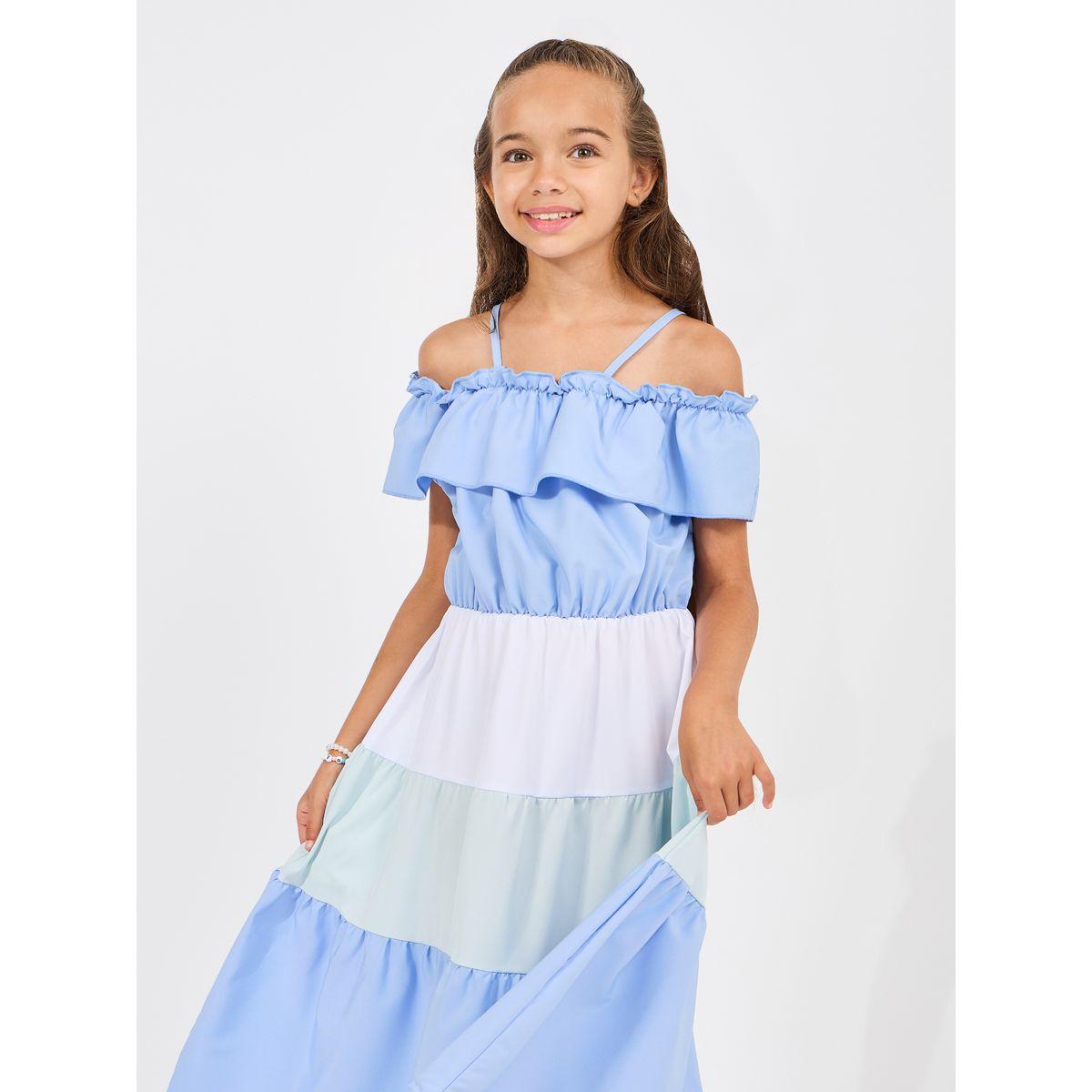 Styli Cold Shoulder Sleeve Color Block Dress-girls-clothing-dressesandjumpsuits-image-2