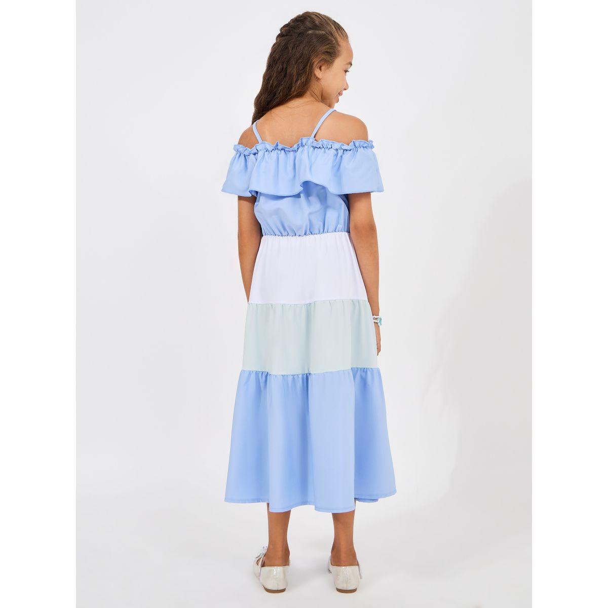 Styli Cold Shoulder Sleeve Color Block Dress-girls-clothing-dressesandjumpsuits-image-4