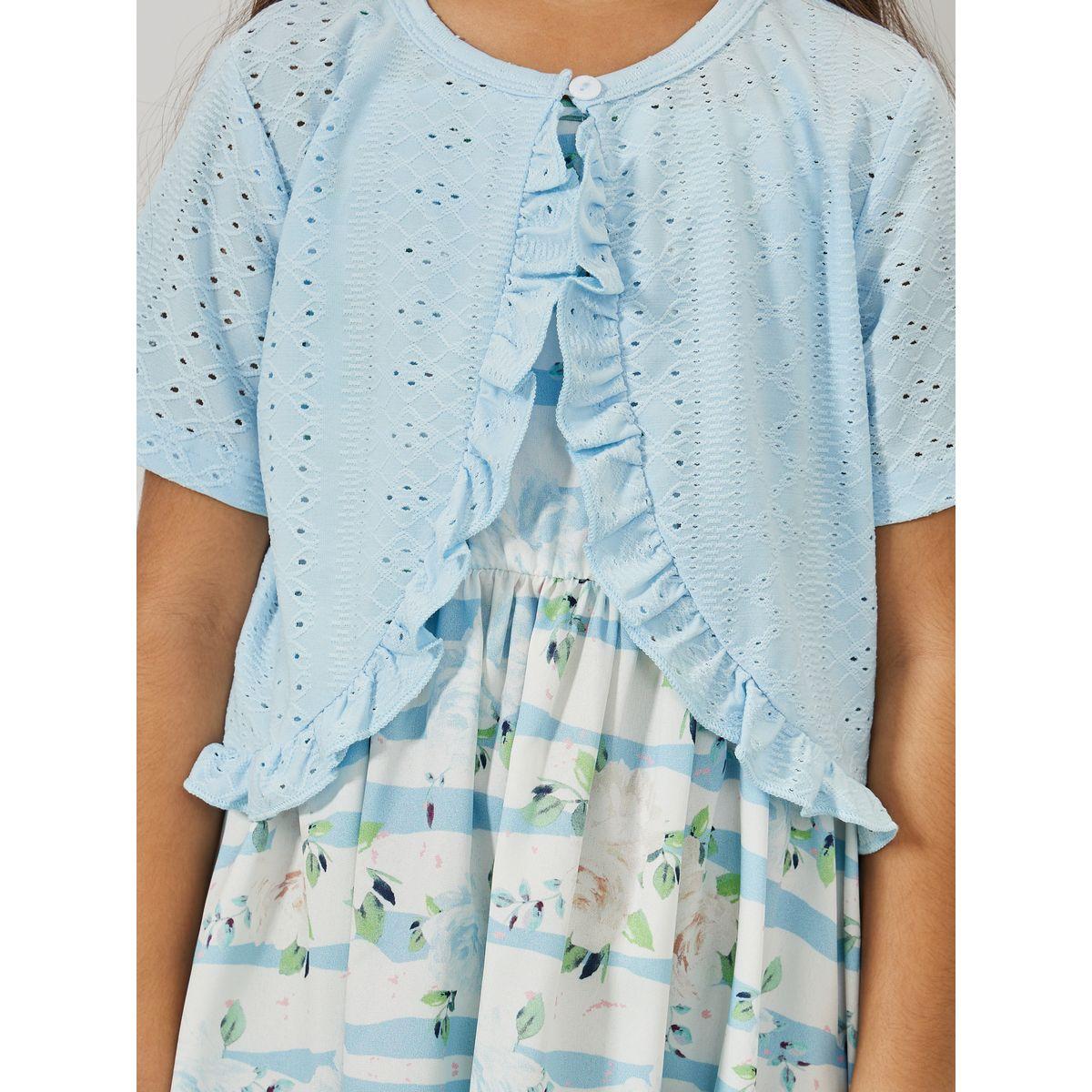 مجموعة من بوليرو مُطرّز مع فستان بطبعة جرافيك-girls-clothing-setsandcoords-image-4