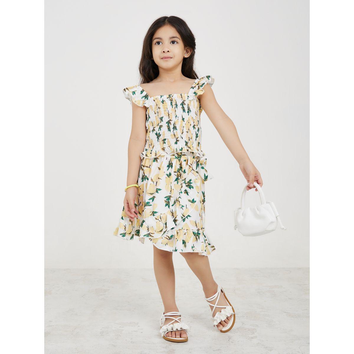 Styli Floral Print Top & Ruffle Hem Skirt Set-girls-clothing-setsandcoords-image-1