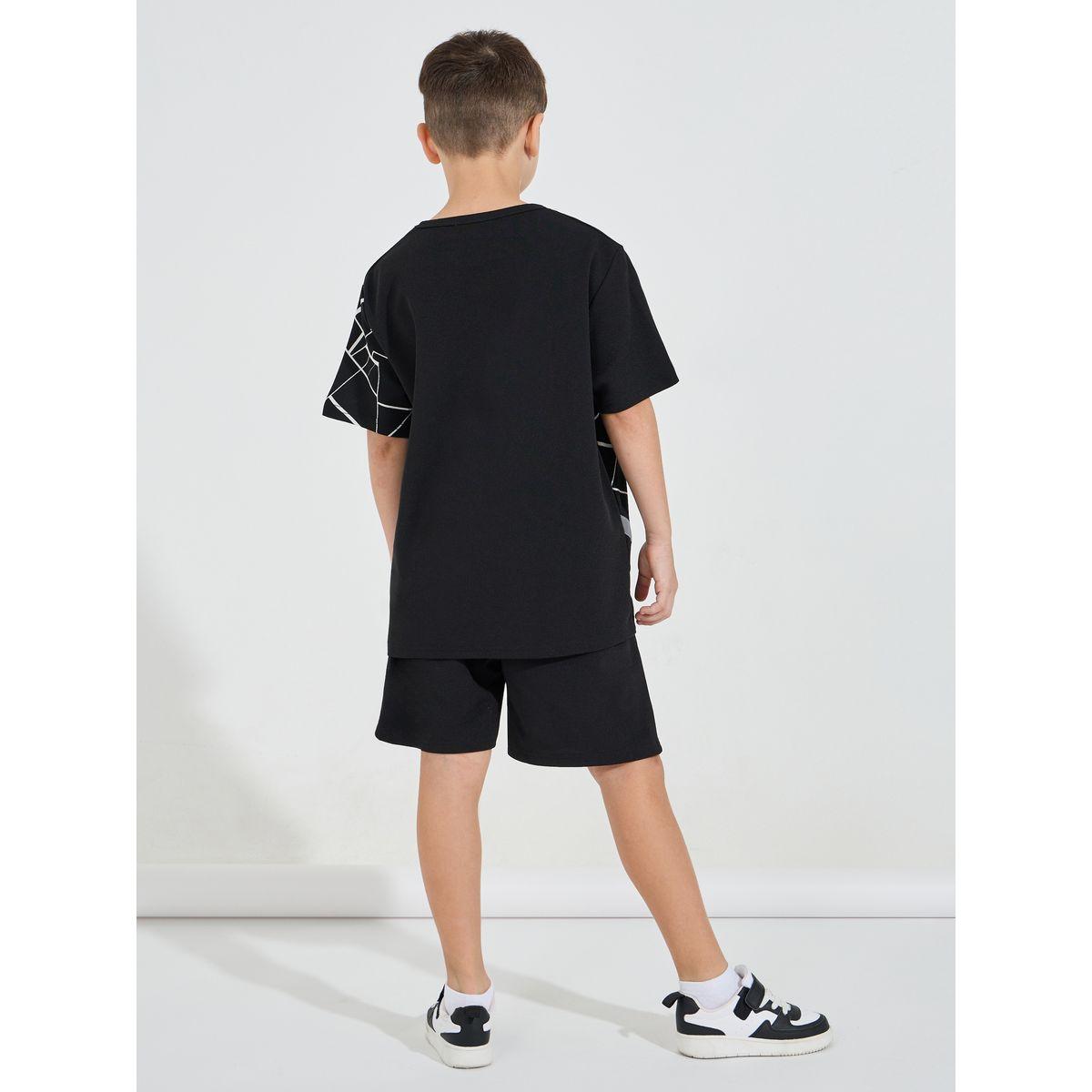 Styli Geo Print T-Shirt & Shorts Set-boys-clothing-setsandcoords-image-5