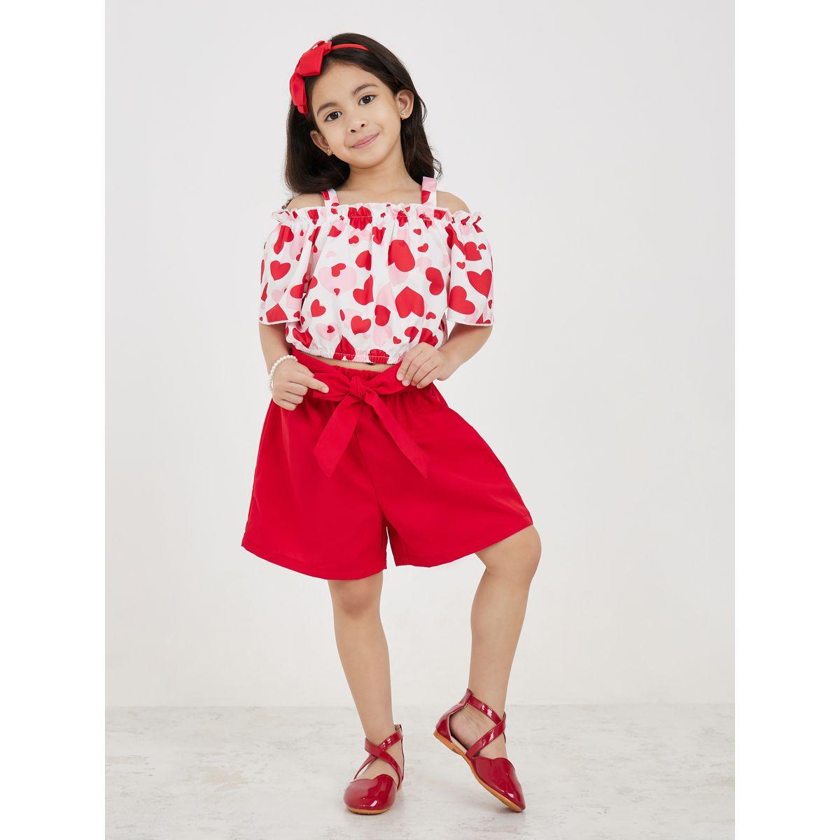 مجموعة من شورت مع بلوزة باكتاف مكشوفة-girls-clothing-setsandcoords-image-1