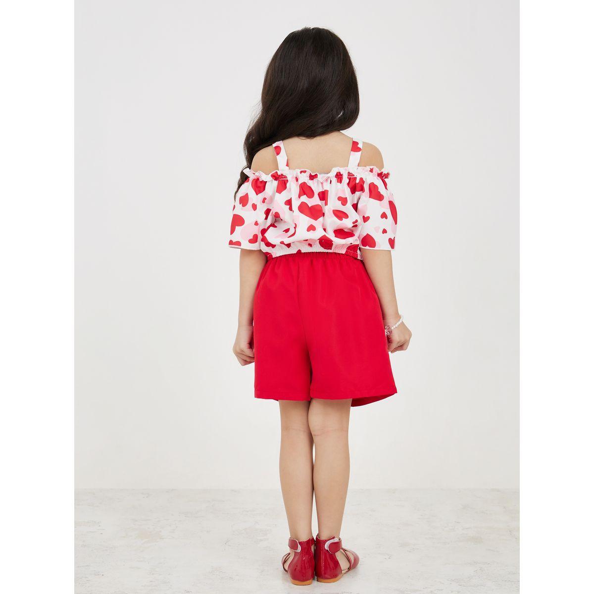 مجموعة من شورت مع بلوزة باكتاف مكشوفة-girls-clothing-setsandcoords-image-5