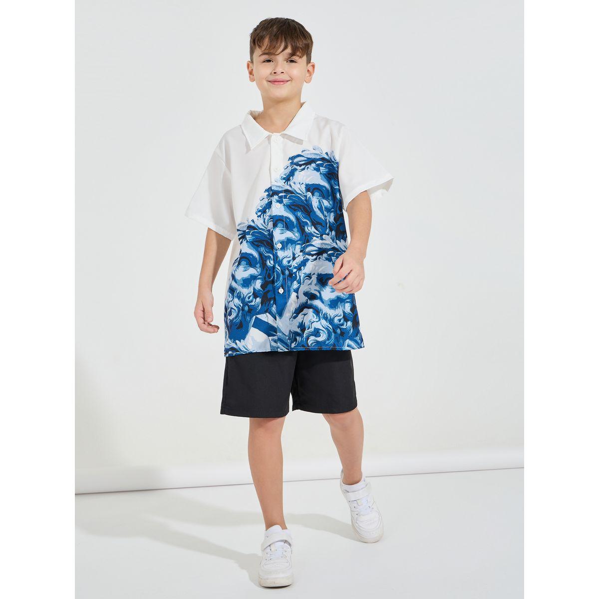 Styli Graphic Print Shirt & Shorts Set-boys-clothing-setsandcoords-image-1