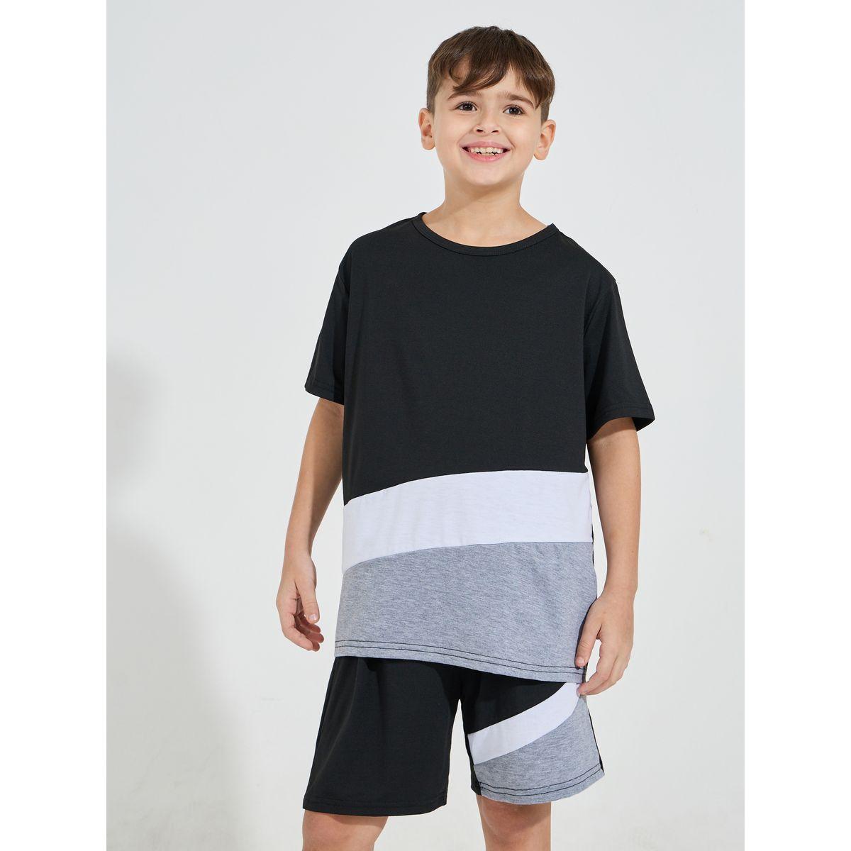 مجموعة من شورت وتيشيرت بنمط كتل الالوان-boys-clothing-setsandcoords-image-2