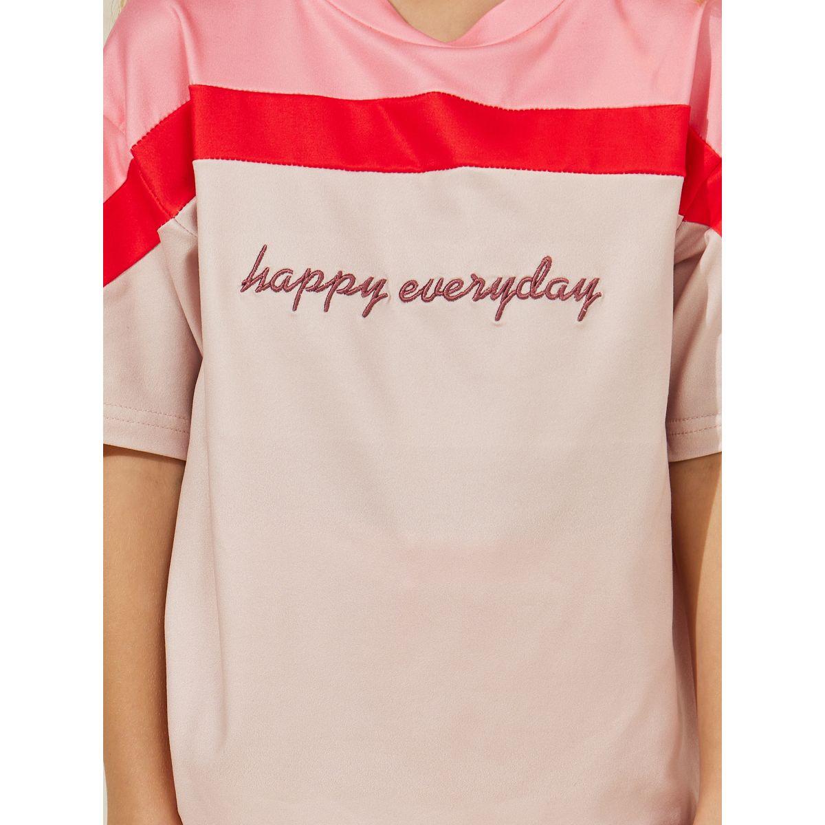 Styli Color Block Embroidery T-Shirt & Bike Short Set-girls-clothing-setsandcoords-image-3