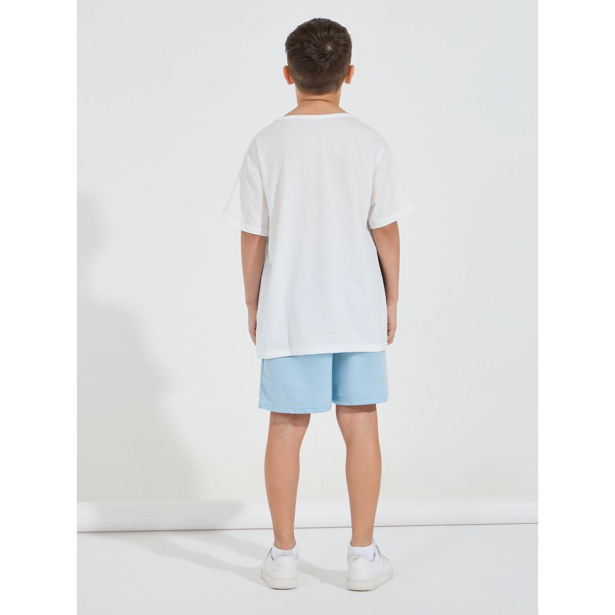 مجموعة من شورت مع تيشيرت بطبعة جرافيك-boys-clothing-setsandcoords-image-5