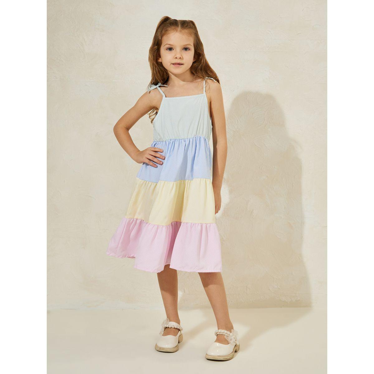 فستان بنمط كتل الالوان مع حمالات كتف واربطة-girls-clothing-dressesandjumpsuits-image-1