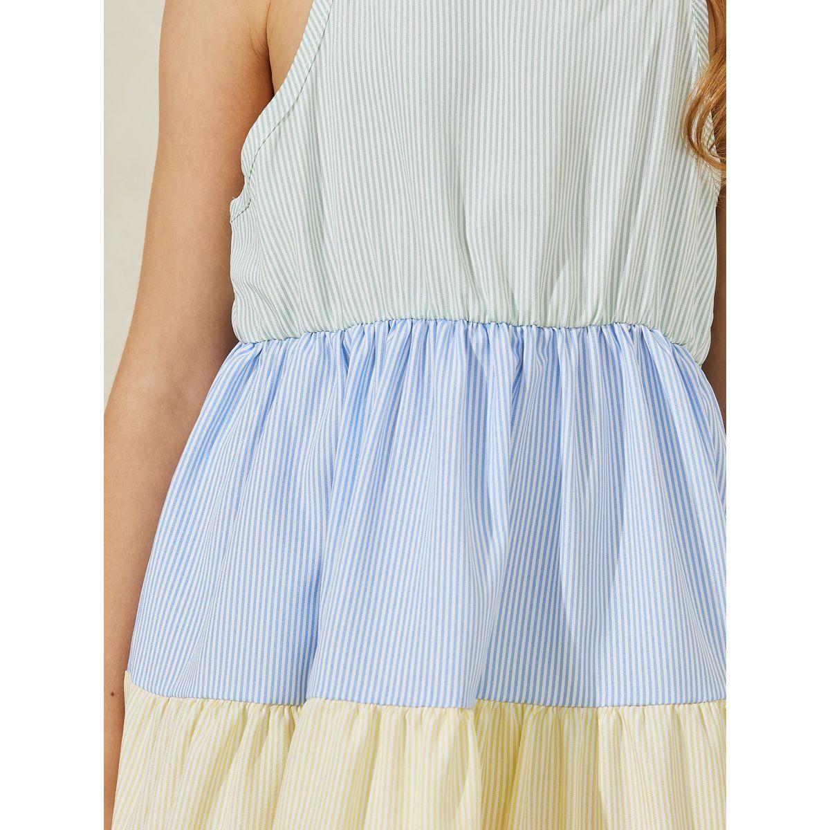 Styli Limited Strappy Color Block Tiered  Dress-girls-clothing-dressesandjumpsuits-image-4