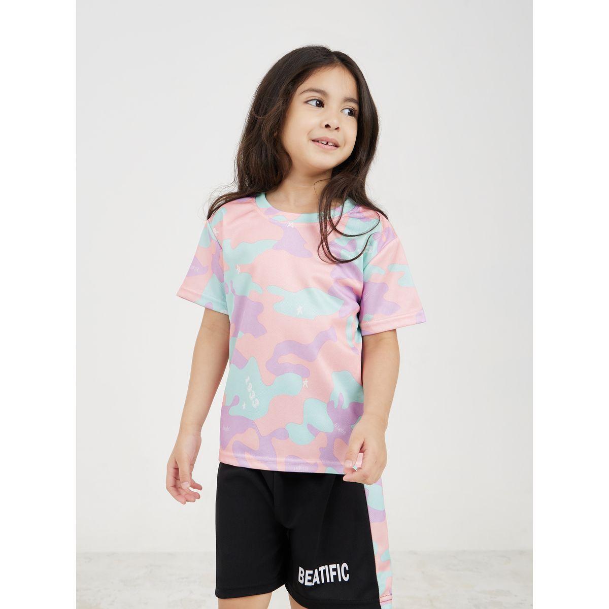 Styli Camo Print T-Shirt & Shorts Set-sports-girls-clothing-sets-image-2