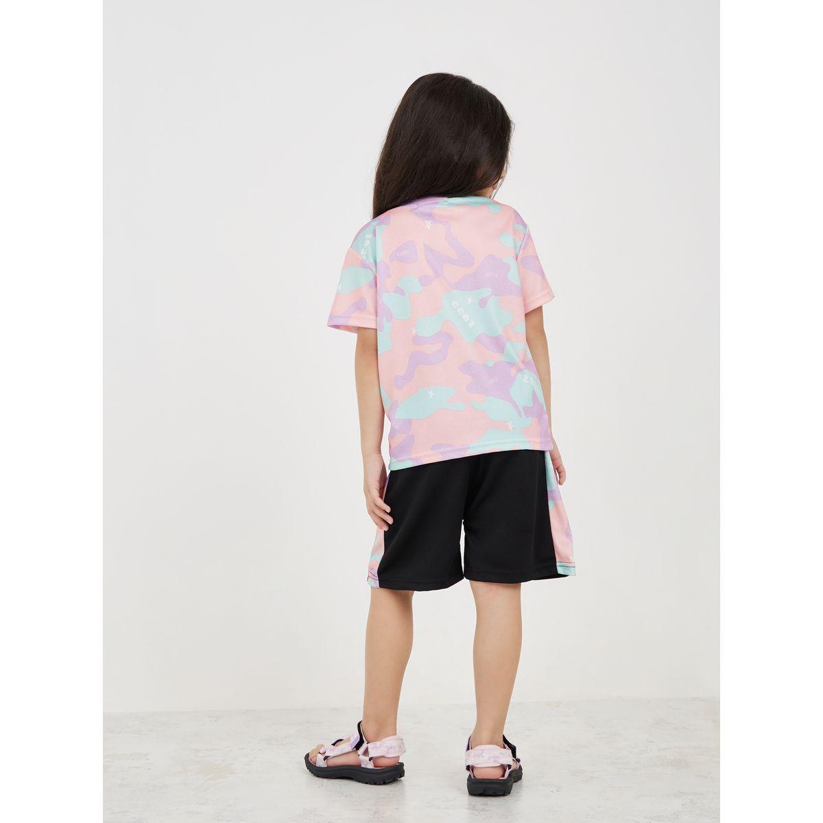 Styli Camo Print T-Shirt & Shorts Set-sports-girls-clothing-sets-image-4