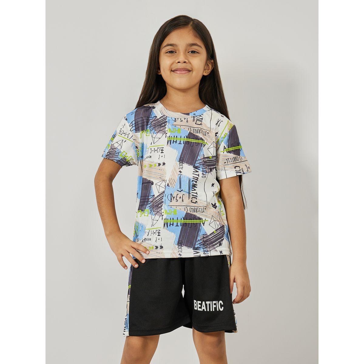 Styli All Over Print T-Shirt & Shorts Set-sports-girls-clothing-sets-image-2
