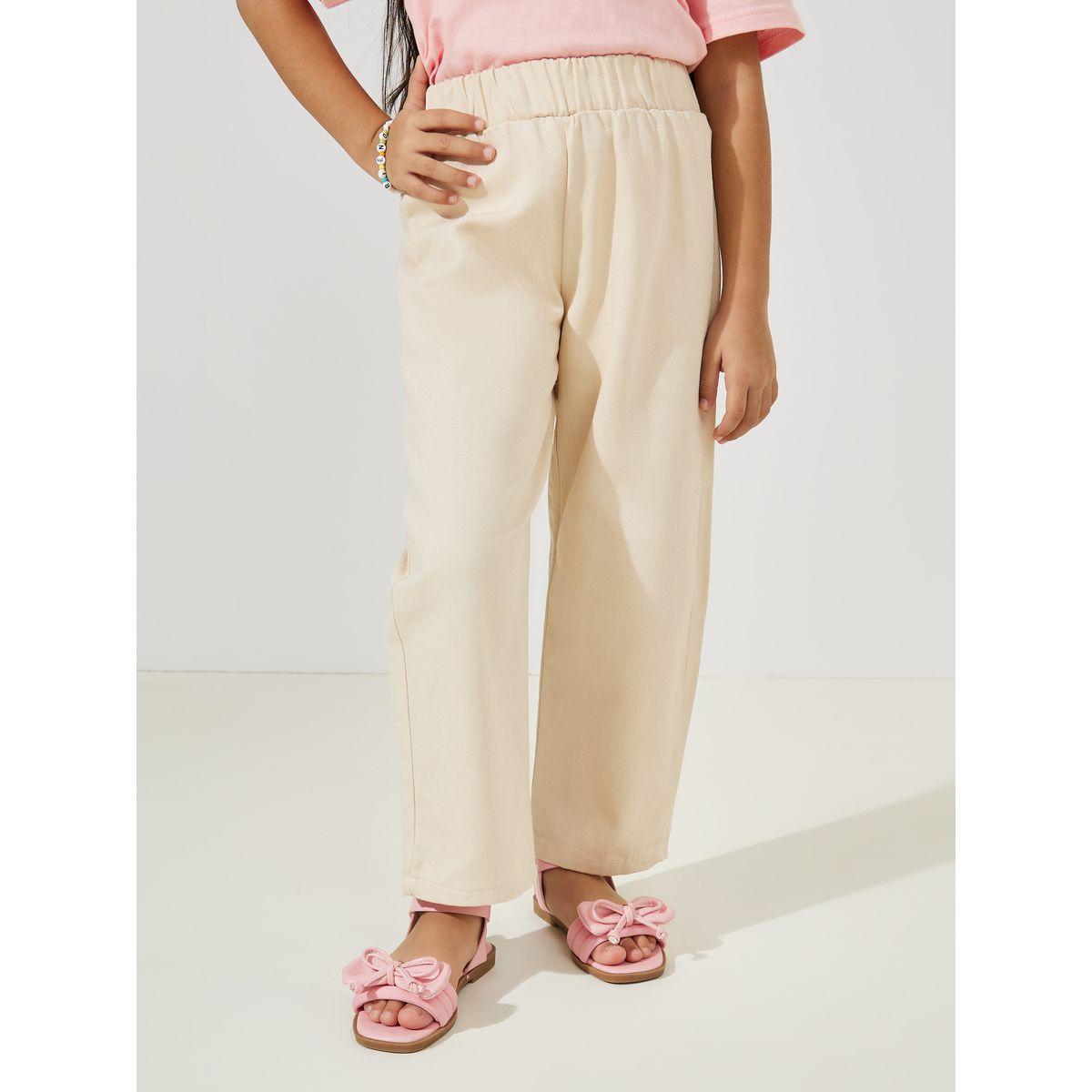 بنطال بقصة مستقيمة مع جيب بتفاصيل مُطرّزة-girls-clothing-bottoms-trousers-image-1