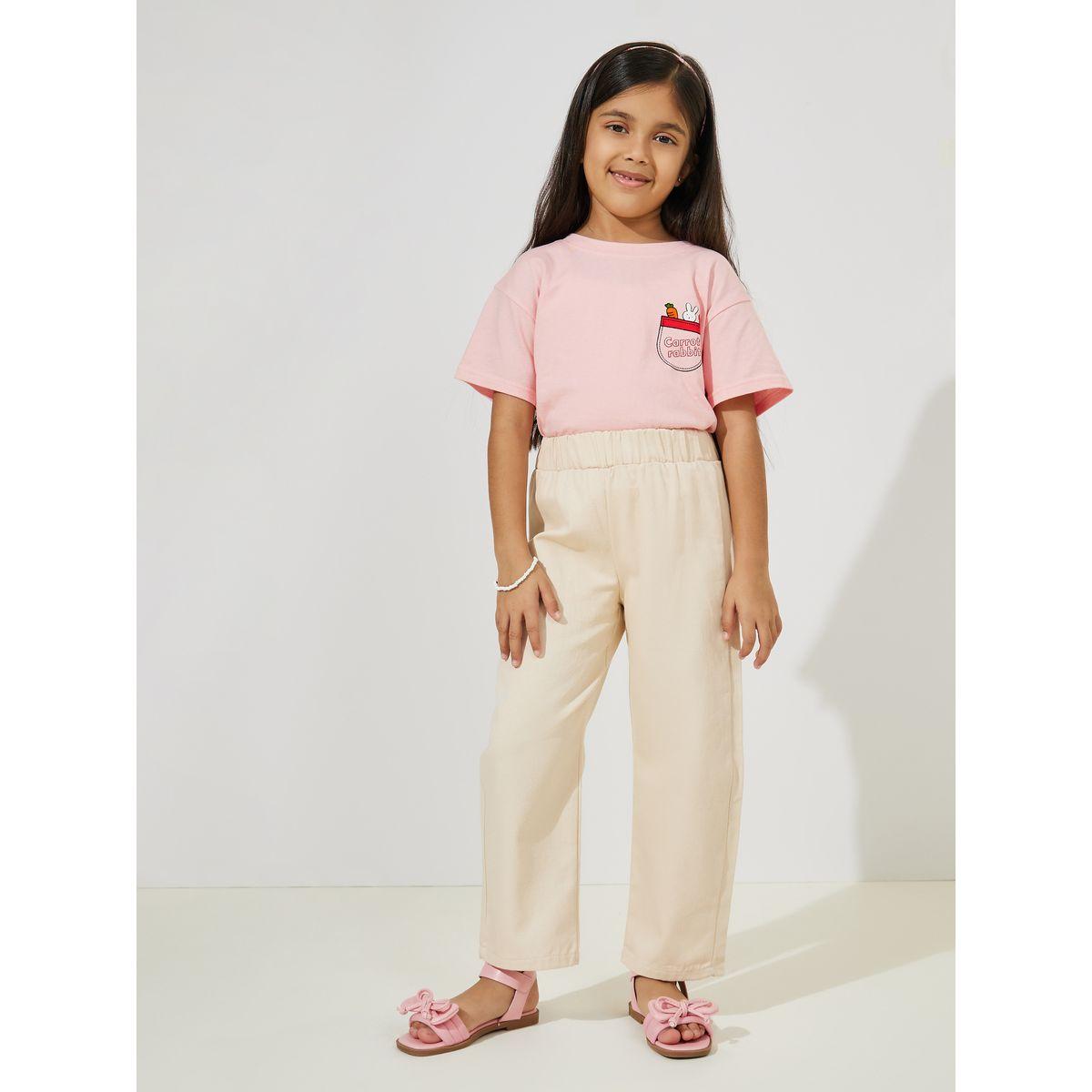 Styli Embroidery Detail Back Pocket Straight Fit Pants-girls-clothing-bottoms-trousers-image-2