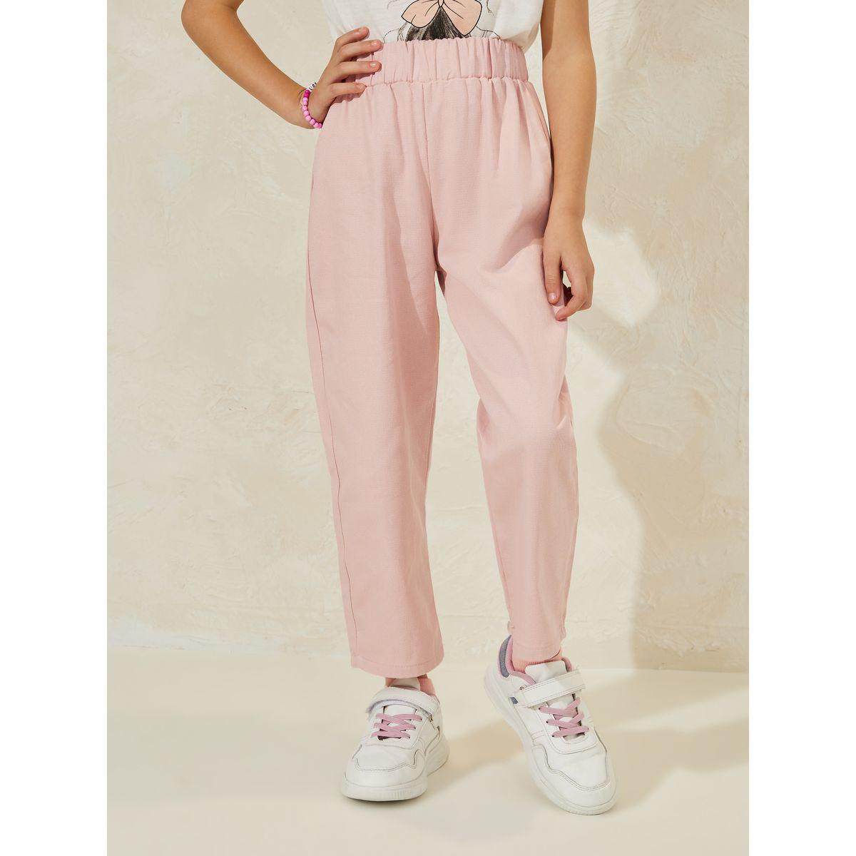 Styli  Embroidered Flower Back Pocket Solid Pant-girls-clothing-bottoms-trousers-image-1