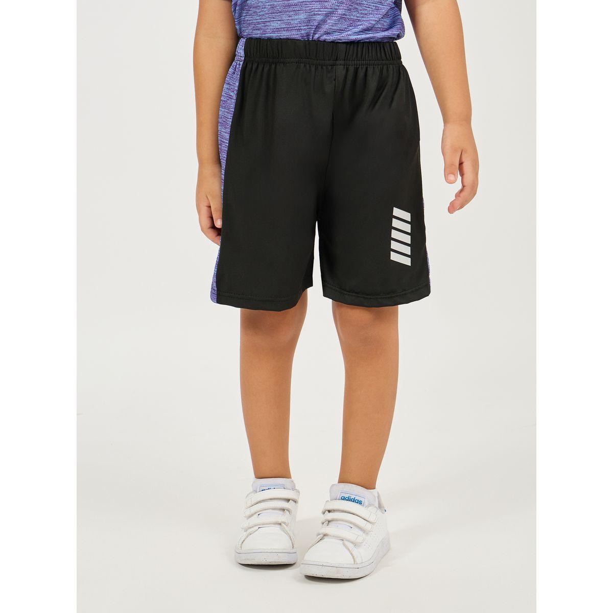 Styli Melange T-Shirt & Striped Detail Shorts Sport Set-sports-boys-clothing-sets-image-5