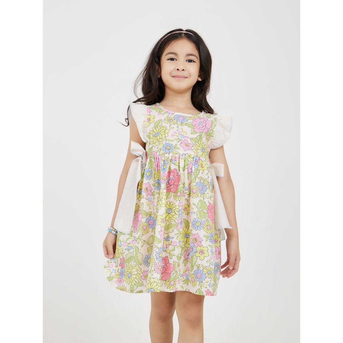 فستان مزين بربطة فيونكة حافة بكشكش-girls-clothing-dressesandjumpsuits-image-2