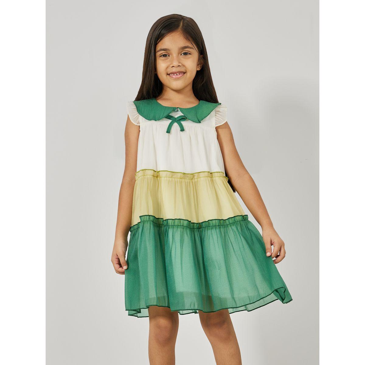 Styli Color Block Peter Pan Collar Chiffon Dress-girls-clothing-dressesandjumpsuits-image-2