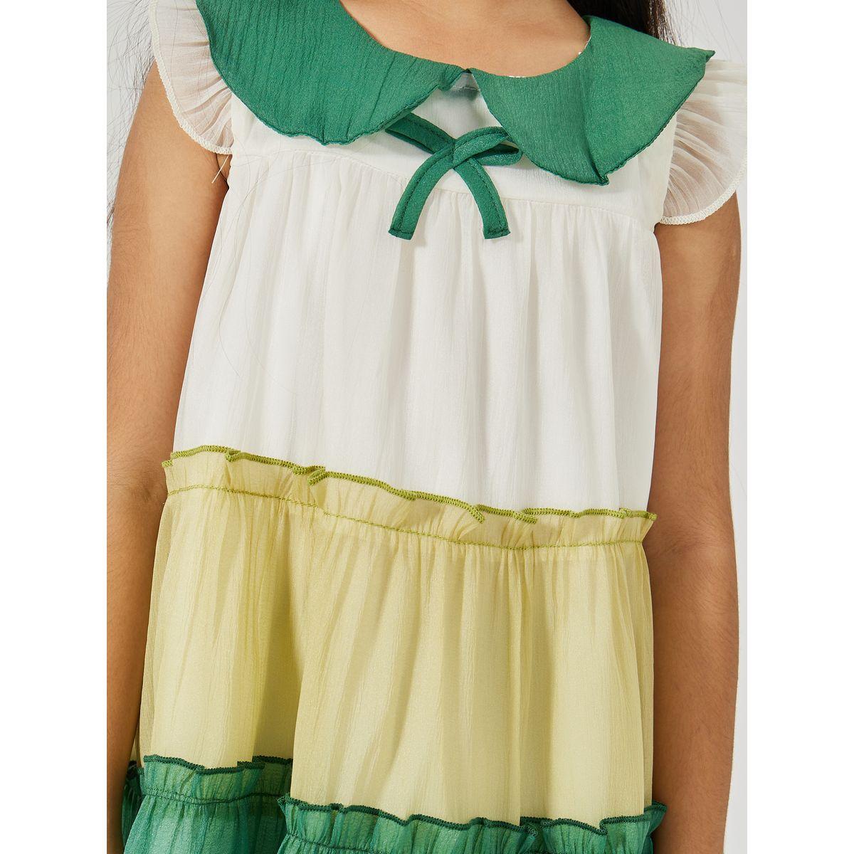 Styli Color Block Peter Pan Collar Chiffon Dress-girls-clothing-dressesandjumpsuits-image-3