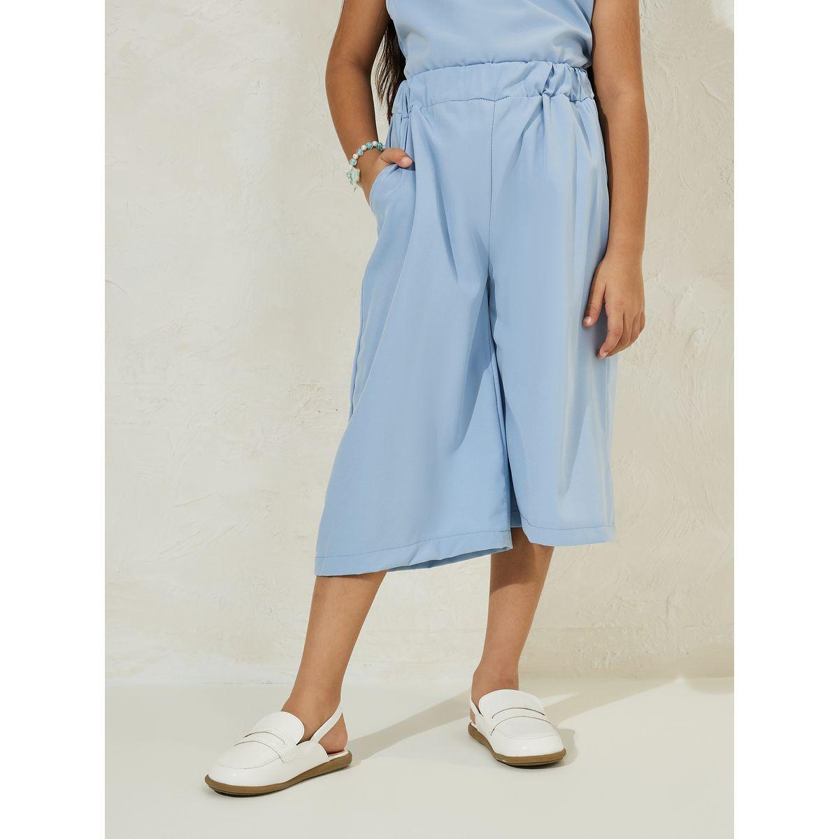 Styli Sleeveless Ruffle Trim Bow Tie Decorated Top & Crop Pant Set-girls-clothing-setsandcoords-image-5